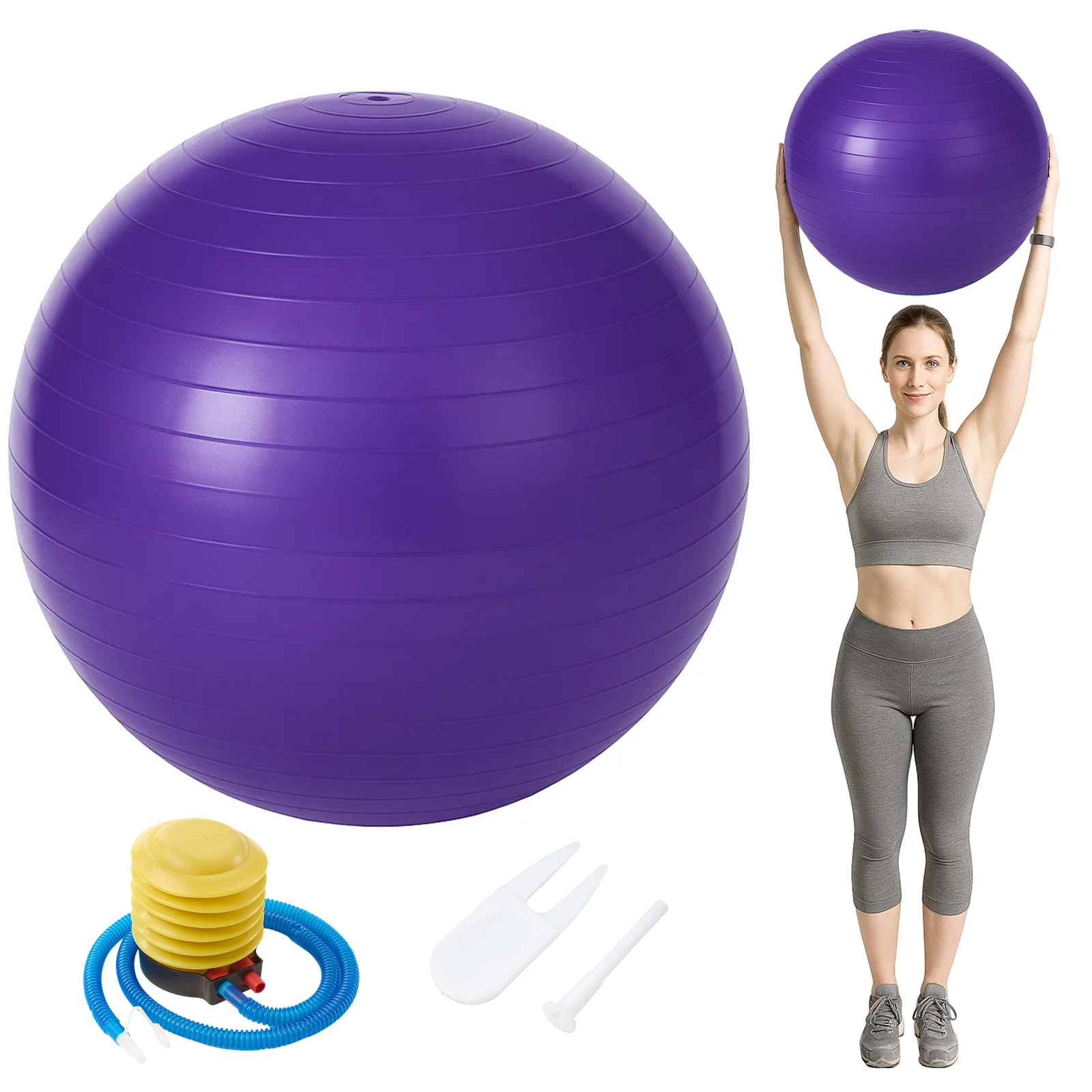 TEMU 65cm Exercise Ball Yoga Anti Slip Foot Pump