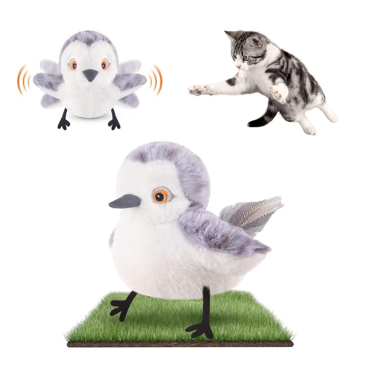 E-shop Realistischer flatternder Vogel, Sandpiper - Interaktives Katzenspielzeug für alle - Wiederaufladbares Katzenspielzeug für alle