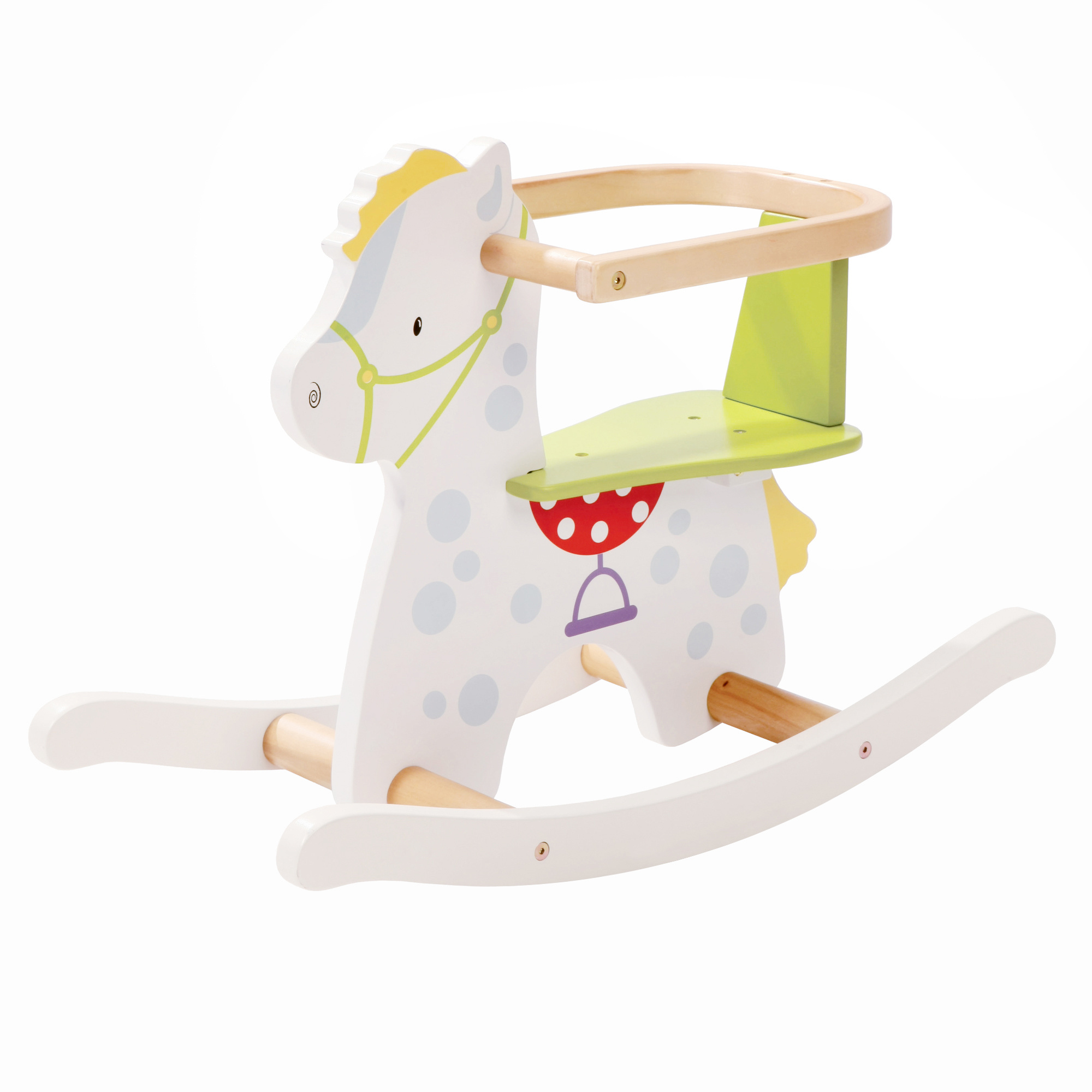 Toy 'little ' - Wooden Rocking Animal With Removable Safety Ring - From 12 Months
