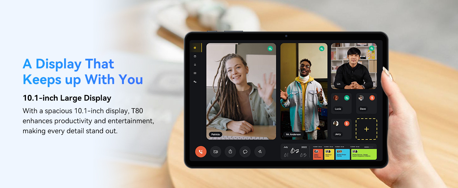 TABWEE T80, Android 15 Tablet 10 Inch - Gemini AI 2.0 Android Tablets 18 (6+12 )GB+128GB/2TB, 10.1 Inch Tablet with Pen and Keyboard, 6000mAh, FHD, 5G WiFi, Bluetooth 5.0, GPS, OTG, Office, Gaming, 2 Years Warranty
