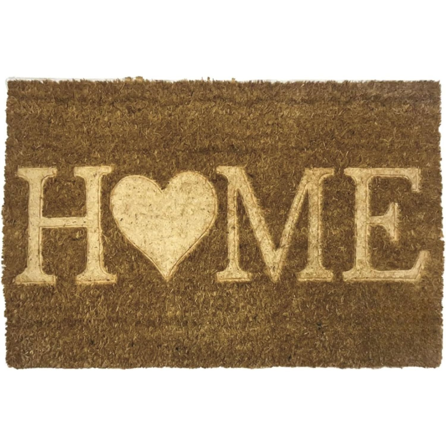 TEMU Coir Door Mat Heavy Duty Natural Coconut Fiber Entrance Door Mat 60x40cm Non Slip Rubber Back Indoor Outdoor Doormat Pet Friendly Dirt Trap