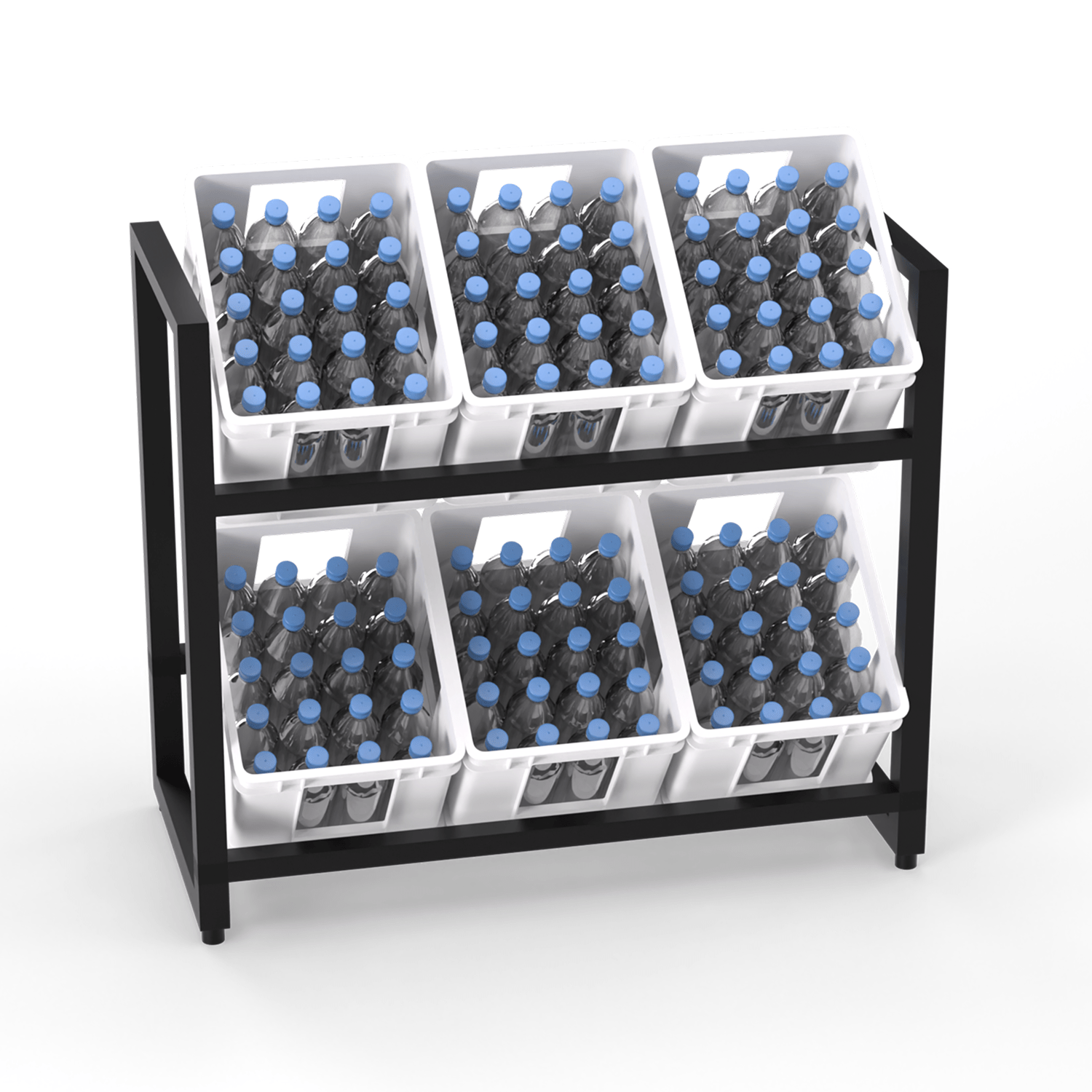 Beverage Crate Shelf For 6 Crates With Height-adjustable Feet, Load Capacity 300 Kg, Crate Shelf For Beverage Crates Water Crates Beer Crates