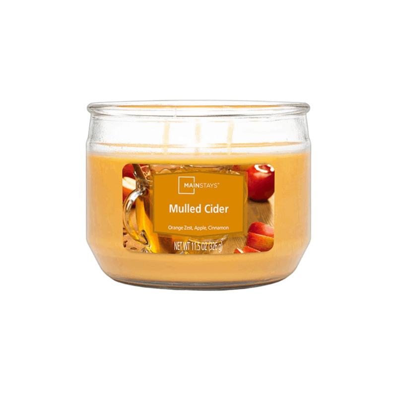 TEMU Mulled Cider Scented Candle 11.5oz 326g, Autumn Glass Jar Candle With Cinnamon And Clove Fragrance