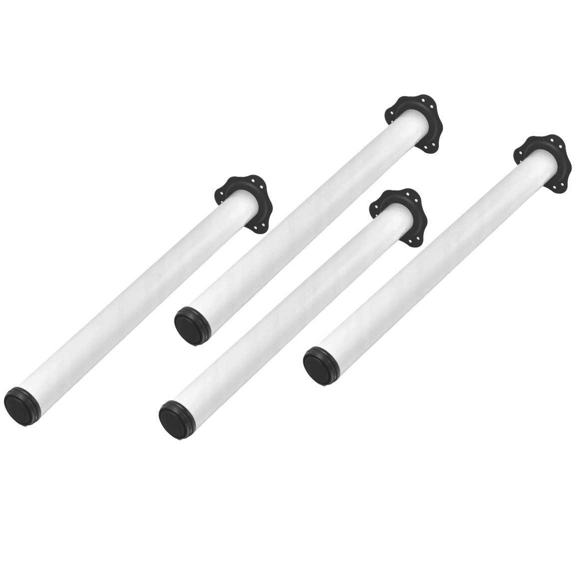 TEMU 4-piece Set Of Sturdy Table Legs, Ø60 Mm, Height Adjustable, Desk Feet - White