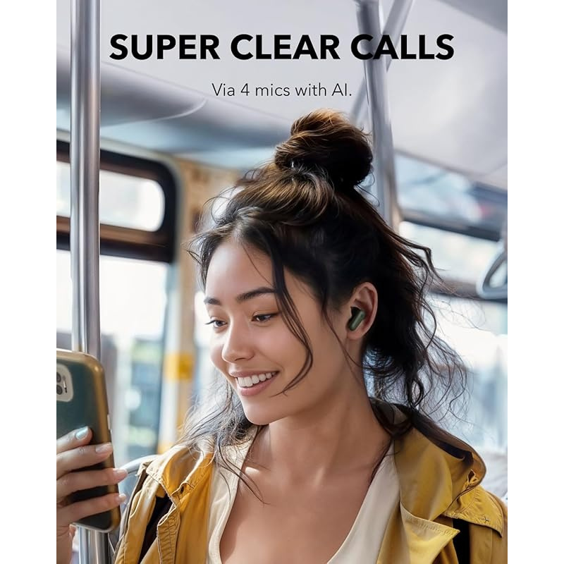 soundcore P30i by Anker Noise Cancelling Earbuds, Strong and Smart Noise Cancelling, Powerful Bass, 45H Playtime, 2-in-1 Case and Phone Stand, IP54, Wireless Earbuds, Bluetooth 5.4 (black)