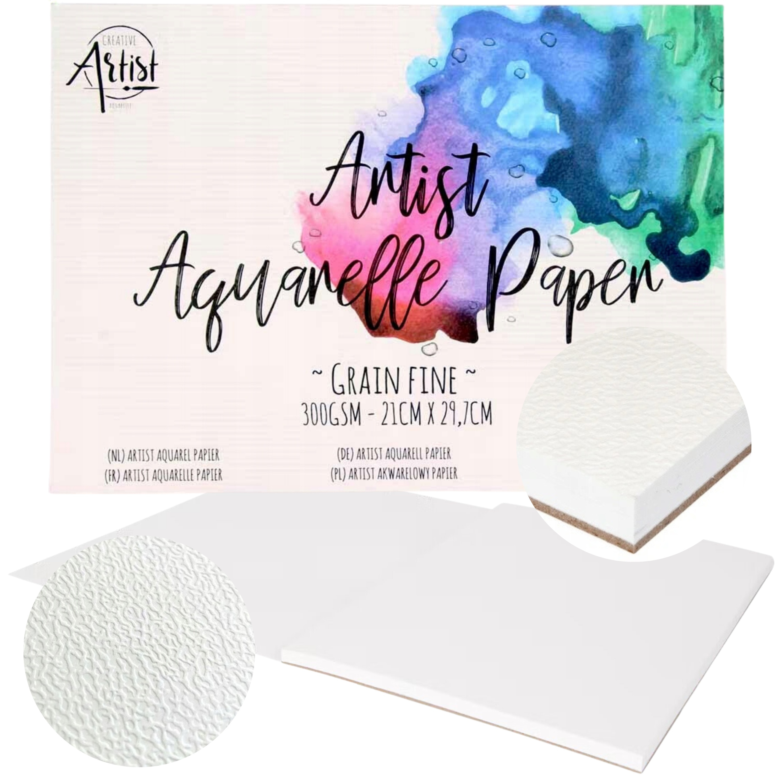 TEMU Watercolor Block Of 20 Sheets Of Watercolor Paper - A4, 29.69x21.01 Cm - For Watercolors, Markers, Gouache, Acrylic, Oil Paints, Sketches,