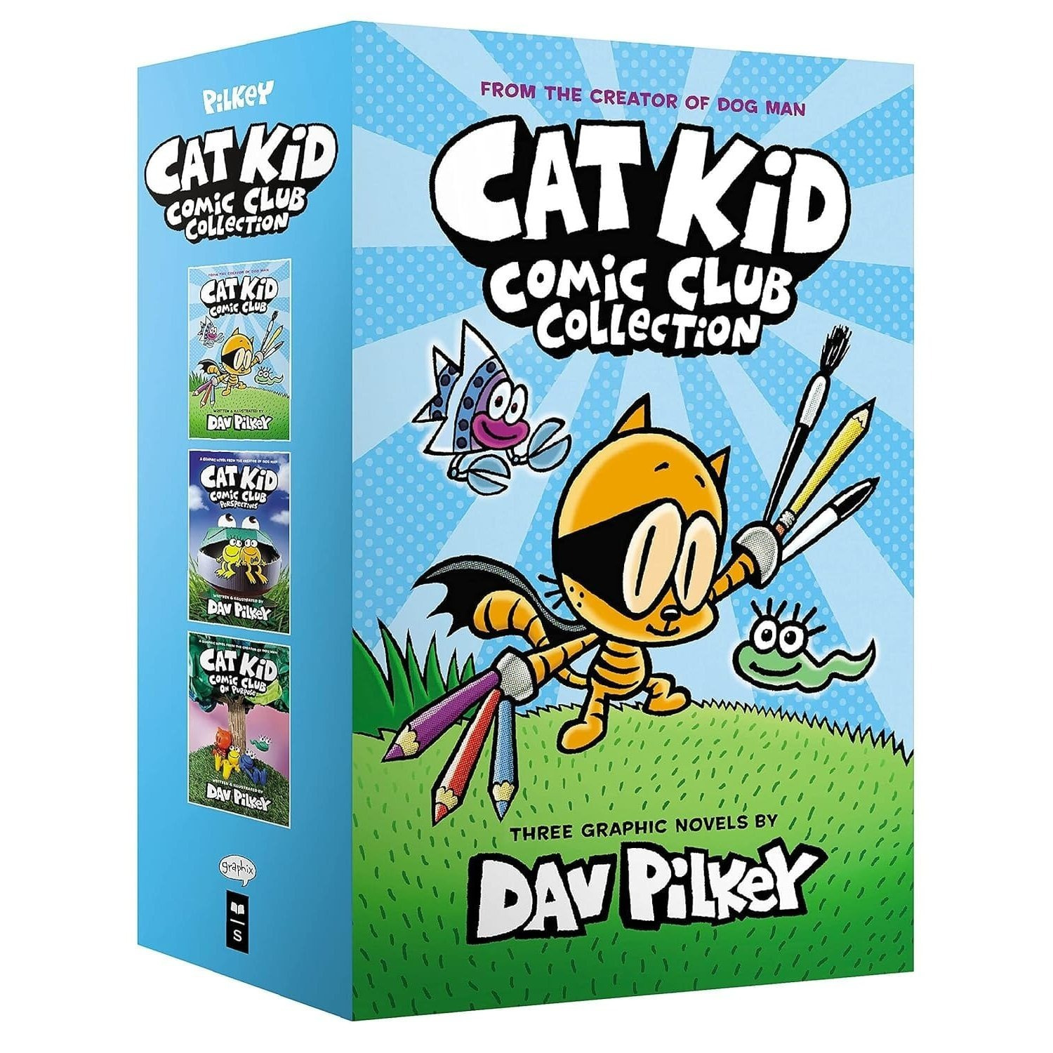 TEMU Cat Kid Comic Club By Dav Pilkey 3 Books Collection Box Set - Ages 7-12 - Hardback
