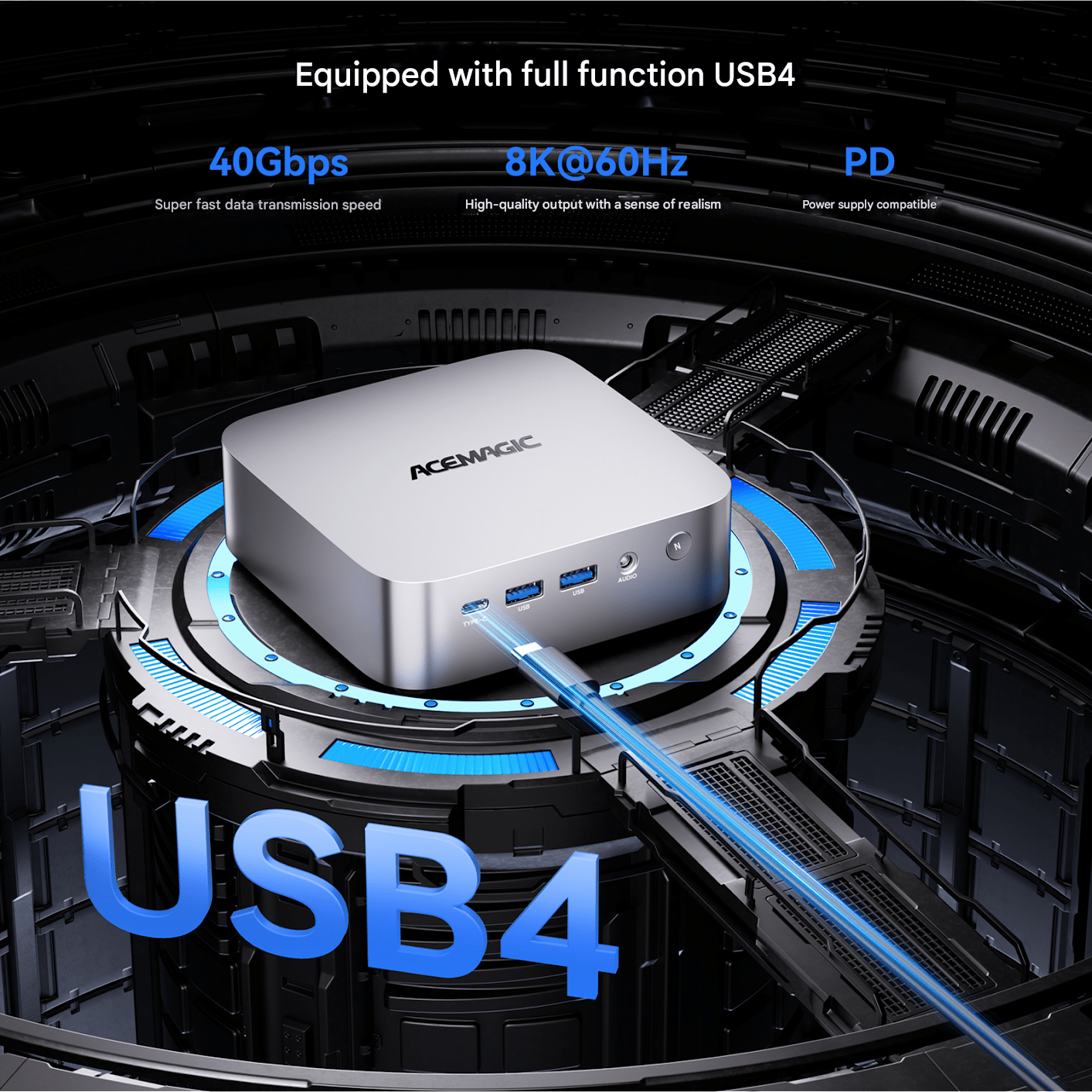 Mini Gaming PC AMD Ryzen 7 6800H Mini PC Computers with 32GB DDR5 512G Support 4K Triple Display Desktop Computers Radeon 780M, 8K@60Hz USB4/WiFi6/BT5.2/Dual Channel