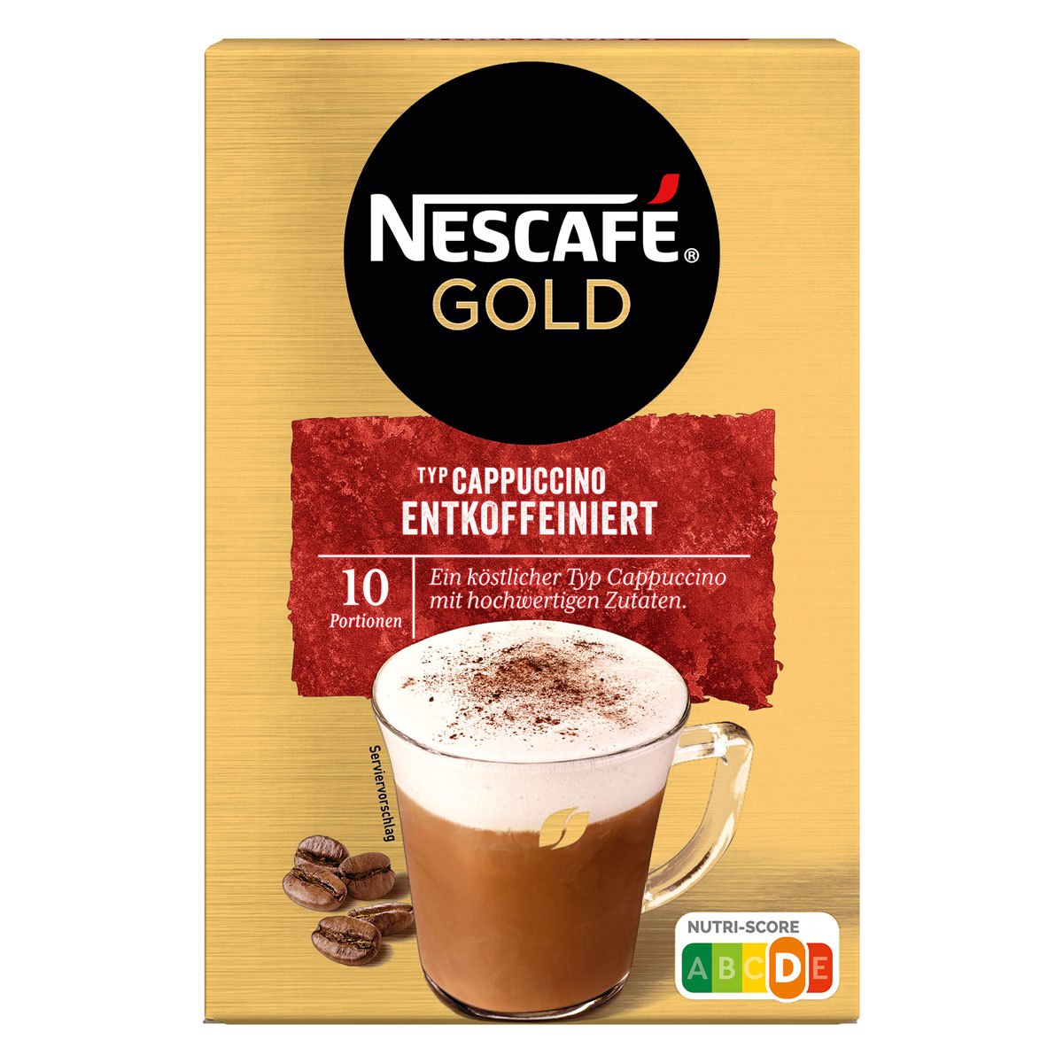 Nescafe Decaffeinated Cappuccino Instant Coffee 10 X 12.5 G