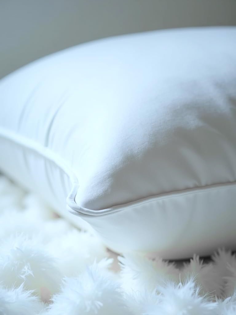 Feather Filled Pillow 1200gsm Duck Feather & Down Fill, Microfiber Cover, 48 x 74 cm Hotel-Style Soft Support Available in Pack of 2 or 4