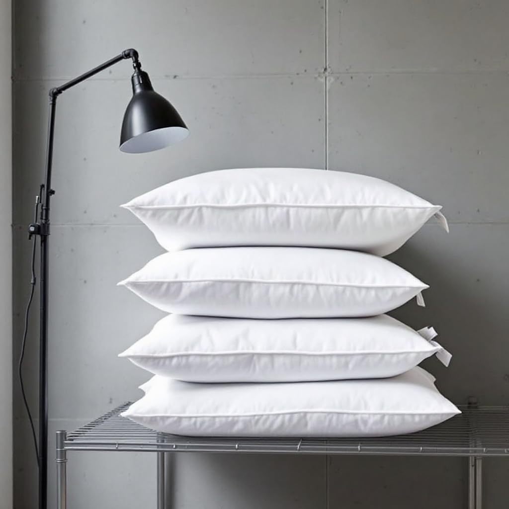 Feather Filled Pillow 1200gsm Duck Feather & Down Fill, Microfiber Cover, 48 x 74 cm Hotel-Style Soft Support Available in Pack of 2 or 4