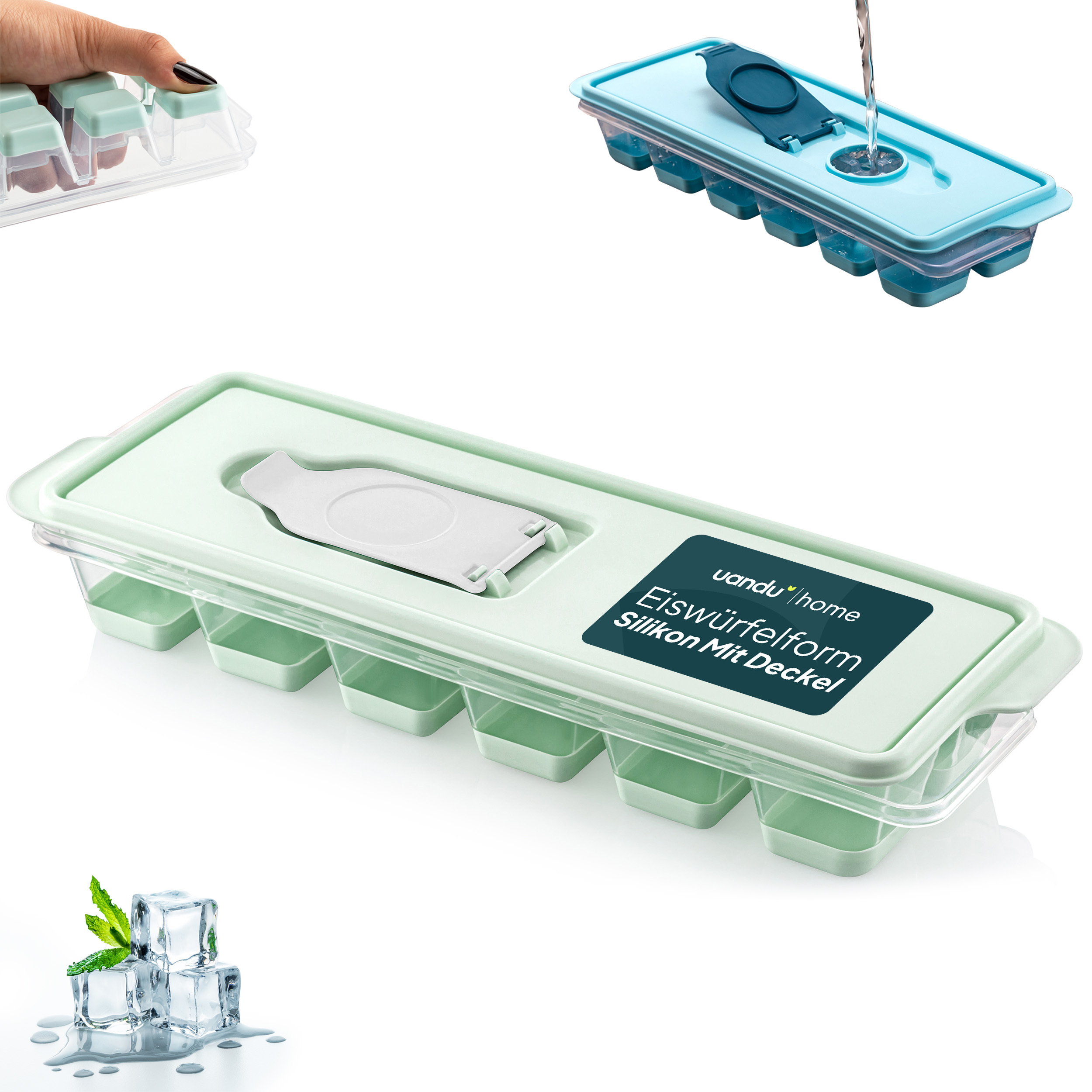 TEMU Ice Cube Mold Silicone, Ice Cube Container With Lid, Silicone Ice Cube Container, Ice Cube Molds & Ice Cube Shells For - Ice Cube Tray For