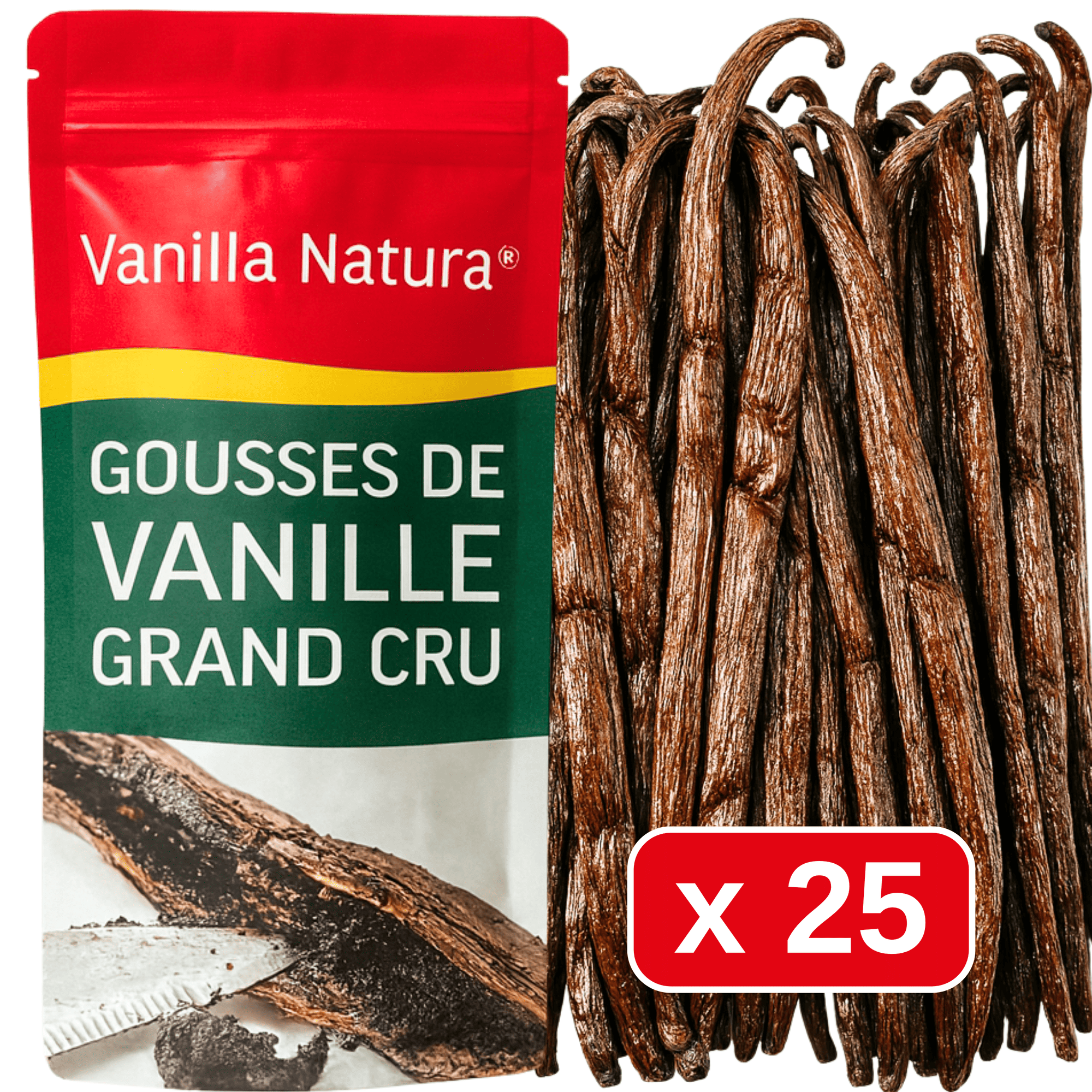TEMU 25 Baccelli di Vaniglia Grand Cru �� Qualit� Extra Gourmet �� Baccelli Morbidi e Carnosi �� Perfetti per Dolci e Cucina �� Sacchetto Richiudibile