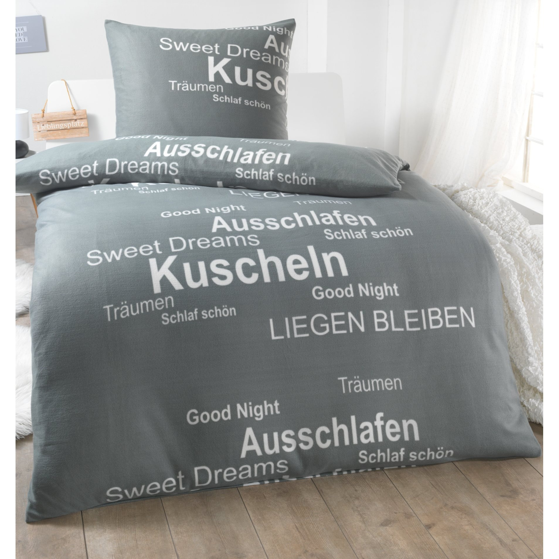 Image of Fleece Bedding Set 135×200 + 80×80 – Ultra , Thermal Winter Duvet Cover & Pillowcase With Zipper, 60°c Washable, Hypoallergenic – Complete Set