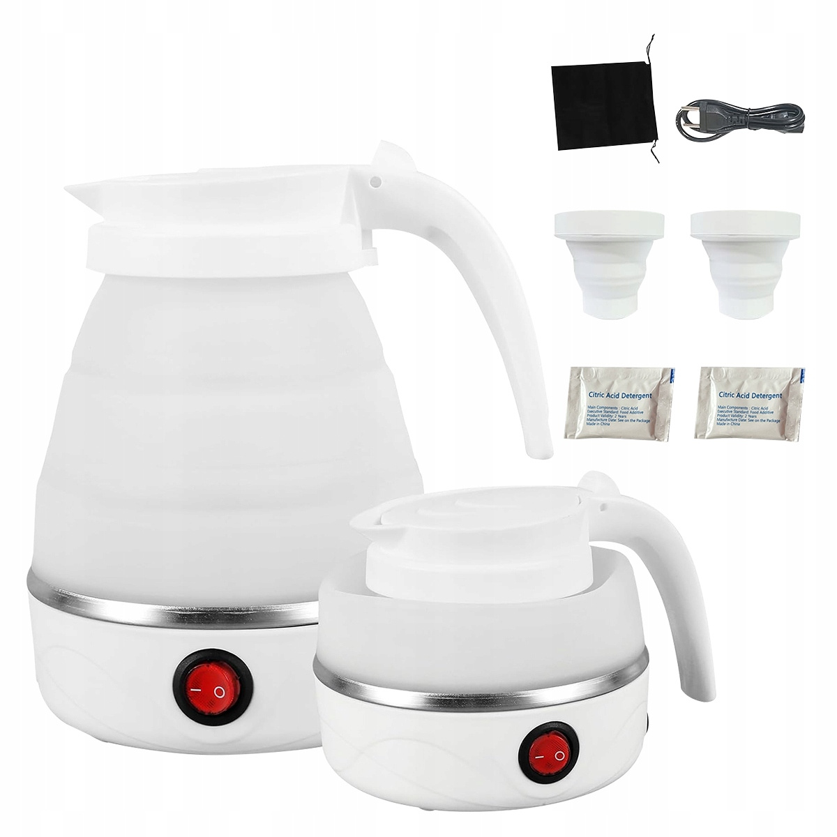 TEMU Electric Kettle Foldable 600ml Travel Silicone Outdoor