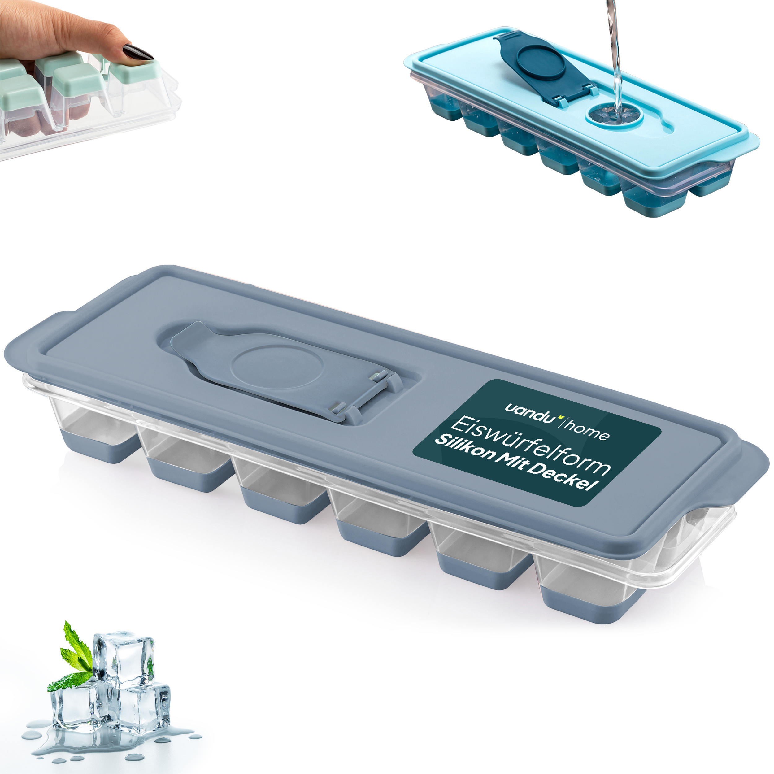 TEMU Ice Cube Mold Silicone, Ice Cube Container With Lid, Silicone Ice Cube Container, Ice Cube Molds & Ice Cube Shells For - Ice Cube Tray For