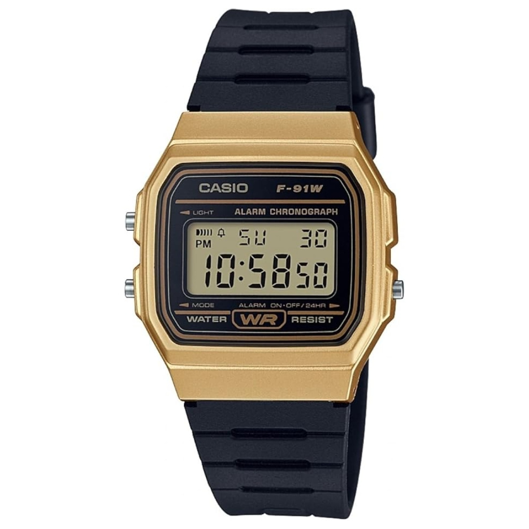 F-91wm-9a Black Gold Unisex Adult Wristwatch