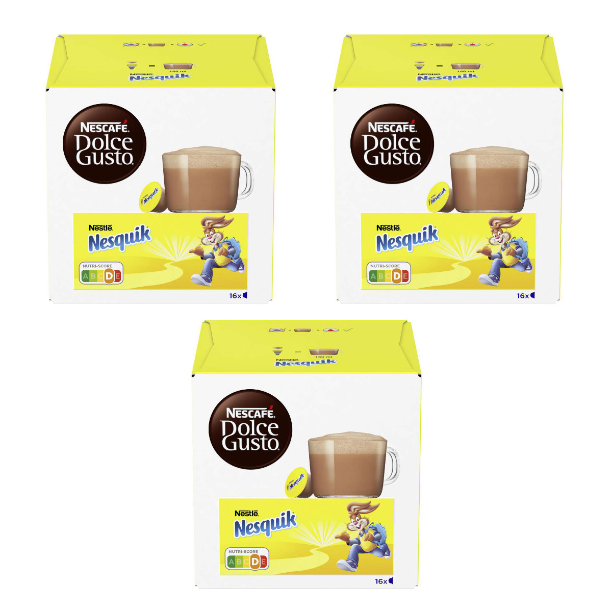 Nescafe Dolce Gusto Nesquik Drinking Chocolate 16 Capsules 3-pack