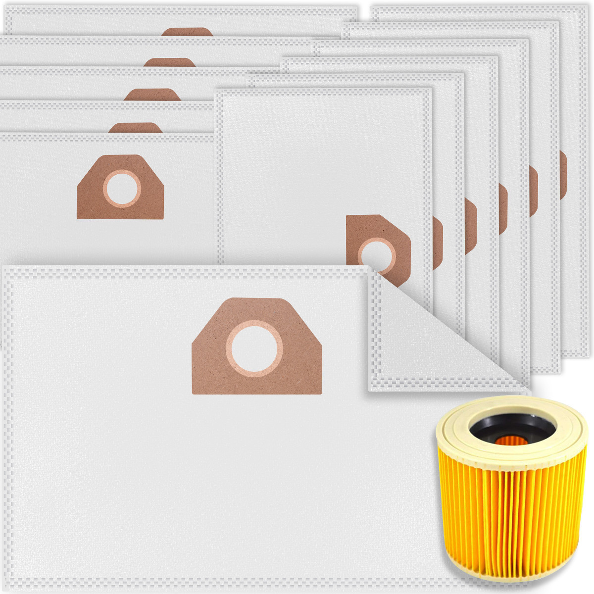 TEMU Vacuum Cleaner Bags 10x Retoo Techpro + Filter, Wd3, Se4001, Mv3, Synthetic Microfiber, Non-woven Bags, Triple-layer Filtration, Anti-allergen ,