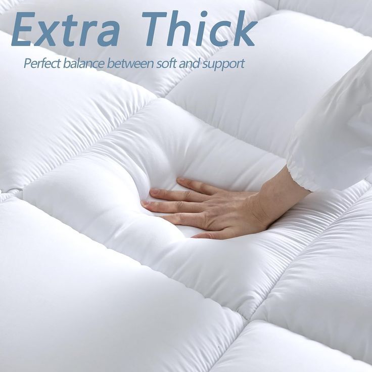 1pc Hotel Quality 10cm Mattress Topper Extra DeepThick Bounce Back Deep Fitted Bed Mattress Pad Quilted Box Stitched with Corner Elasticated Straps Breathable 4 Inches Luxury Mattresses Toppers for Ultimate Comfort, Deep Pocket Elasticated Straps Mattress Cover Fits 4 Inches Mattress, All Season Comfort Heavy Filling Single Double King Super King Small Double Bedding Size