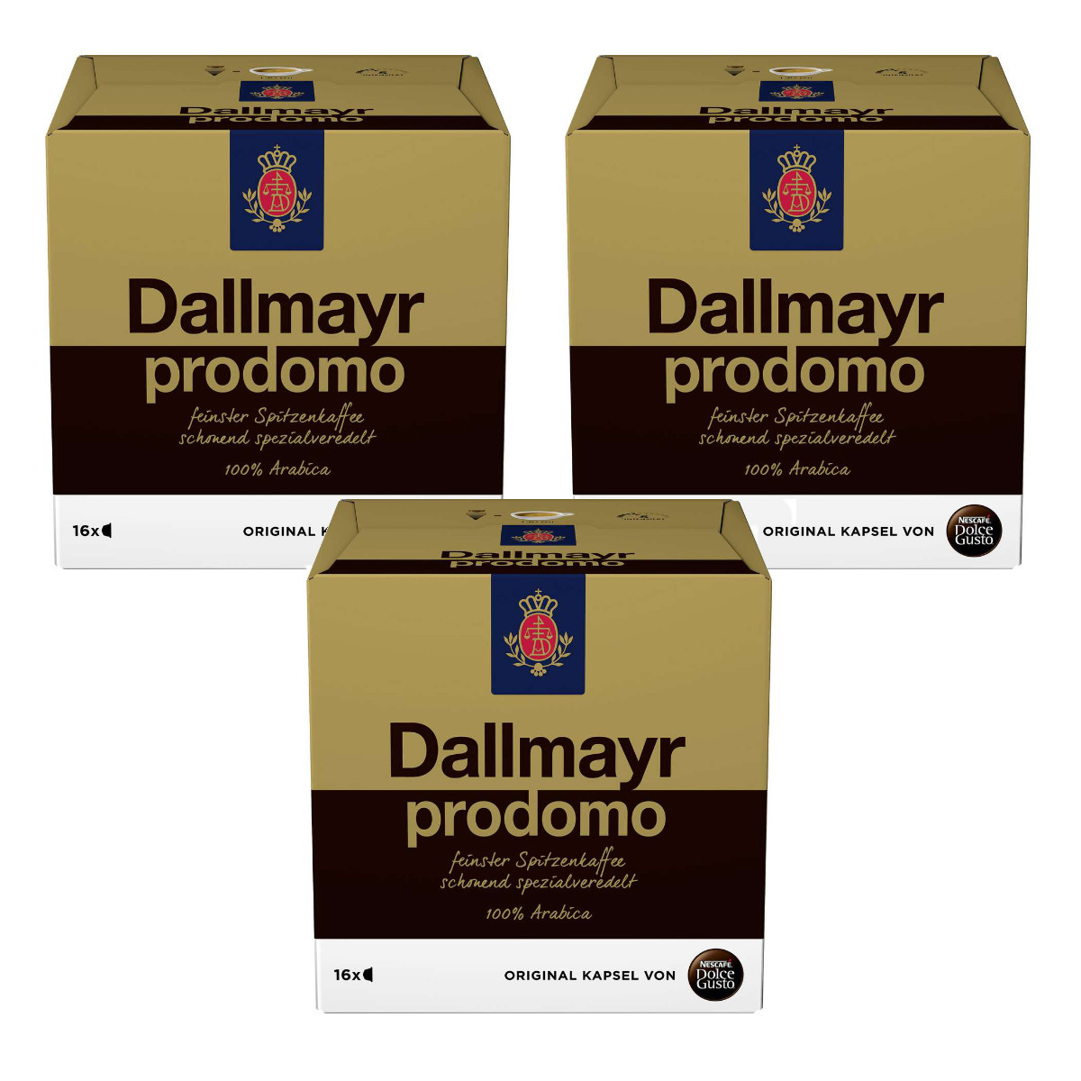Nescafé Dolce Gusto Dallmayr Prodomo Arabica 16 Coffee Capsules 3-pack