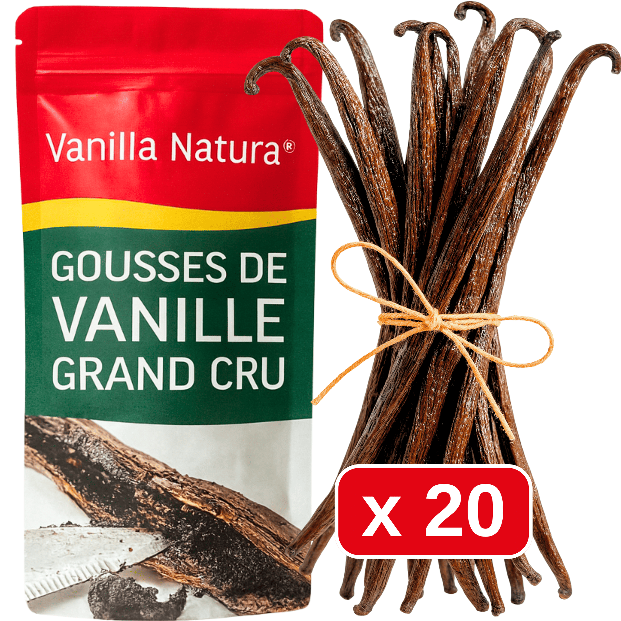 20 Grand Cru Vanilijevih Strokov â€¢ Ekstra Gourmet Kakovost Vanilije â€¢ Mehke in Sočne Stroke â€¢ Popolne za Pečenje in Kuhanje â€¢ Ponovno Z