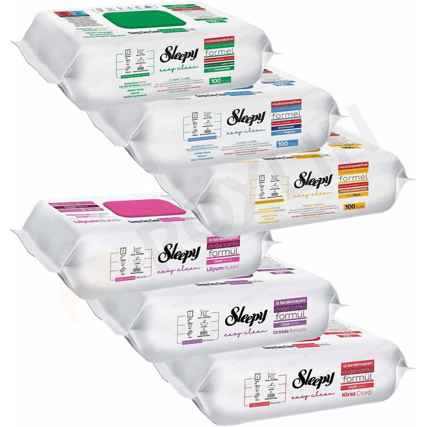 TEMU Ensembles de chiffons de nettoyage Cleaning Cloths, mélange de 1X vert, 1X bleu, 1X jaune, 1X lys, 1X orchidée, 1X (100 pièces )