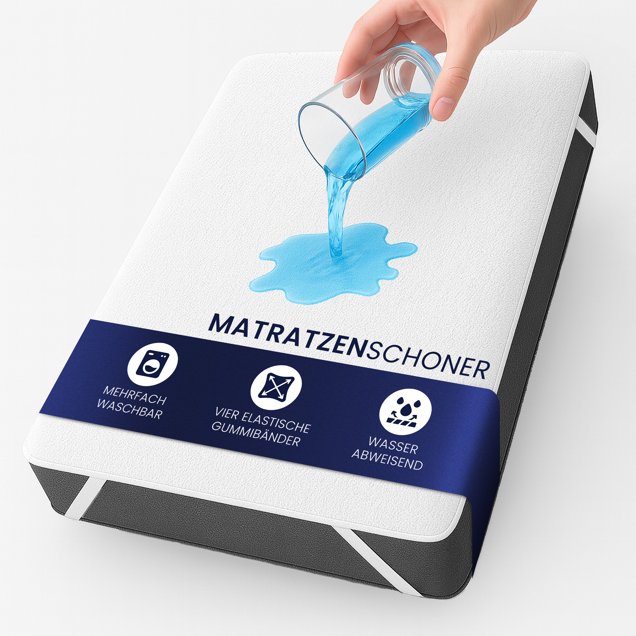 E-shop Wasserdichter Matratzenschoner – Verstärkter Nässeschutz für Kinder & Inkontinenz, geräuschlose Matratzenauflage mit 4 elastischen Eckgummis,