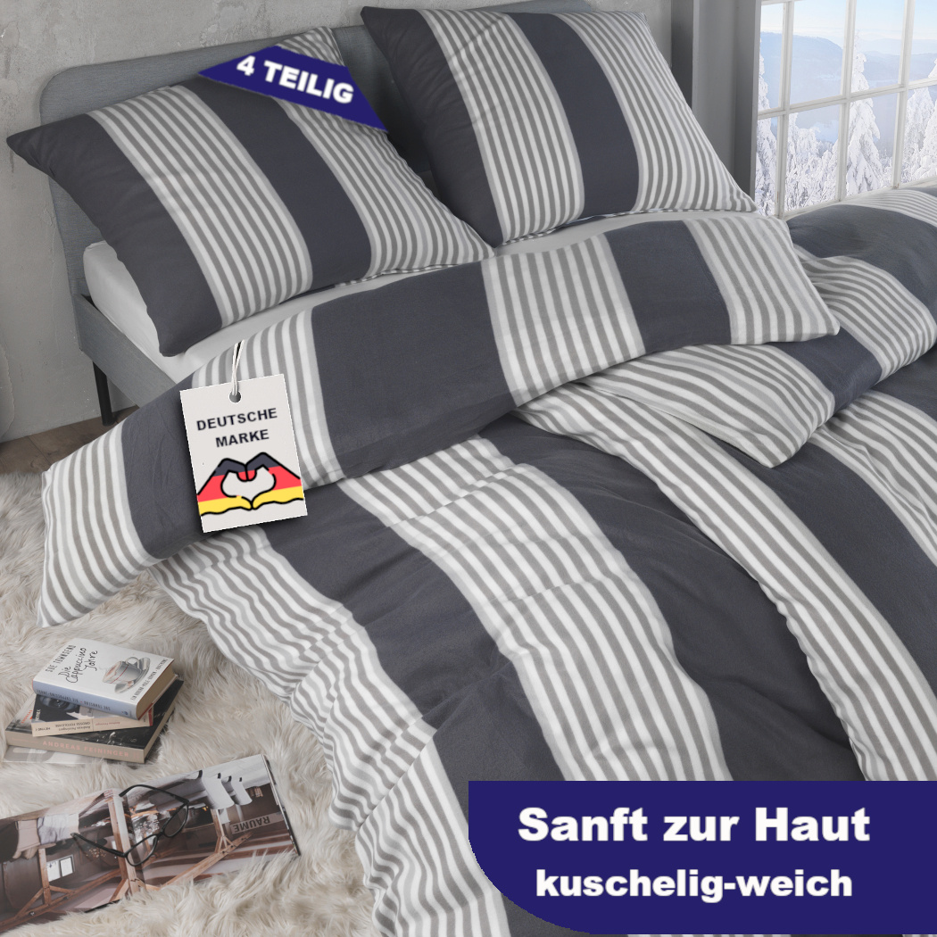 2x Bedding 135x200 X 2x Pillowcase 80x80, Extra Fluffy Soft Warm Bed Cover, Fluffy Winter Duvet, Cozy Bedding
