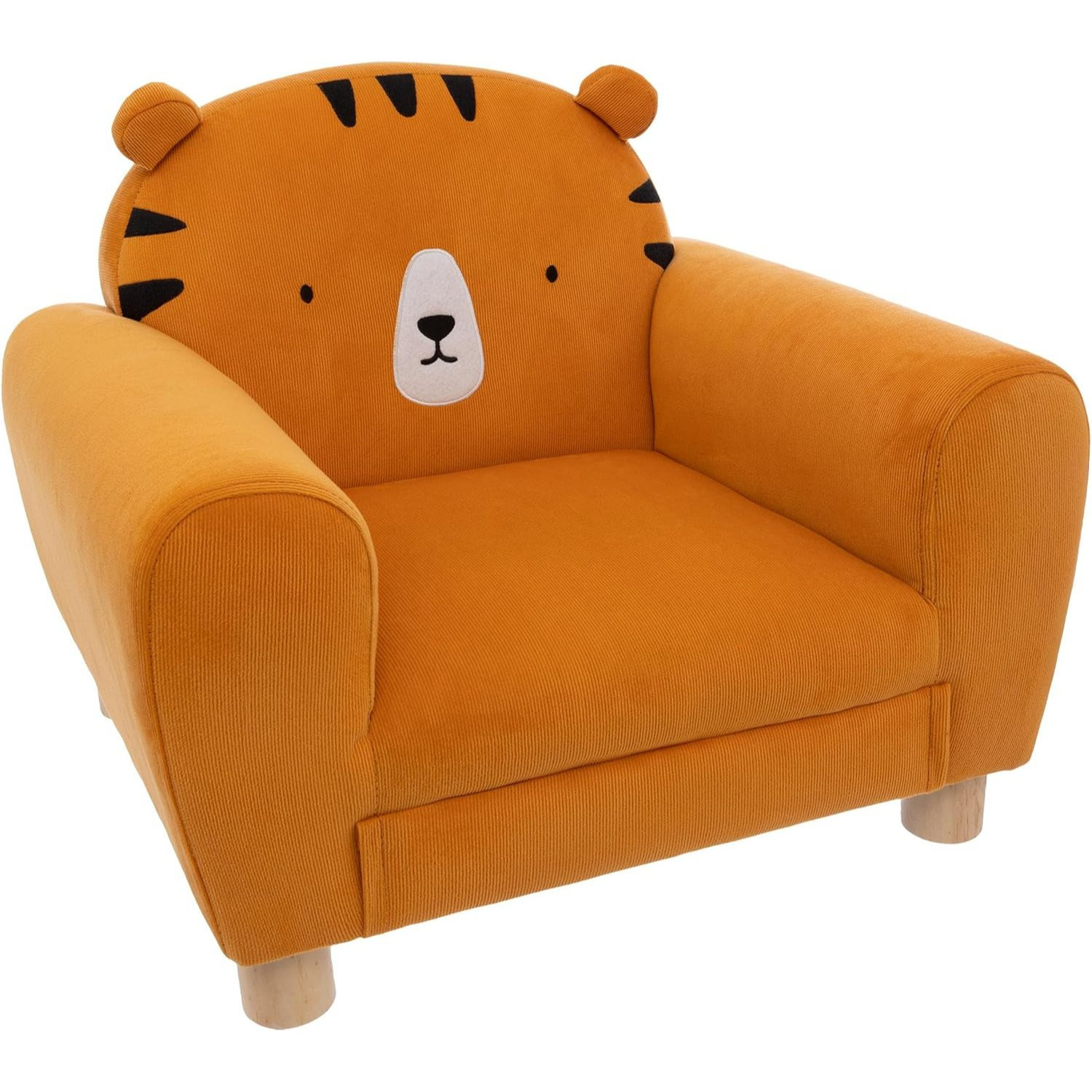 TEMU Fauteuil Orange Oreilles de Tigre pour Chambre d'enfant H 43 cm