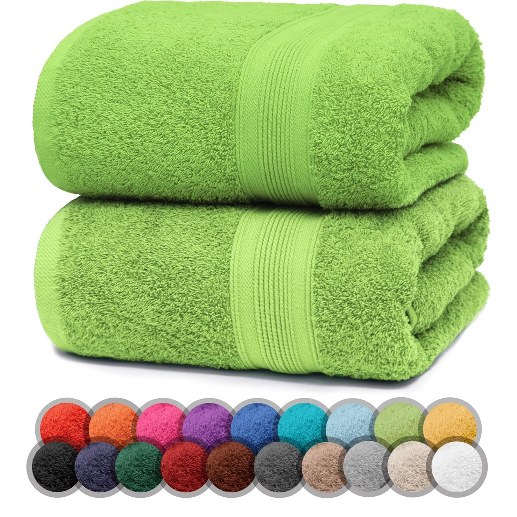 TEMU NatureMark Duschtücher 2er Set Apfelgrün 70x140 cm, 100% Baumwolle Sie sind weich, saugfähig und pflegeleicht – Für Bad, Gäste & Spa geeignet /