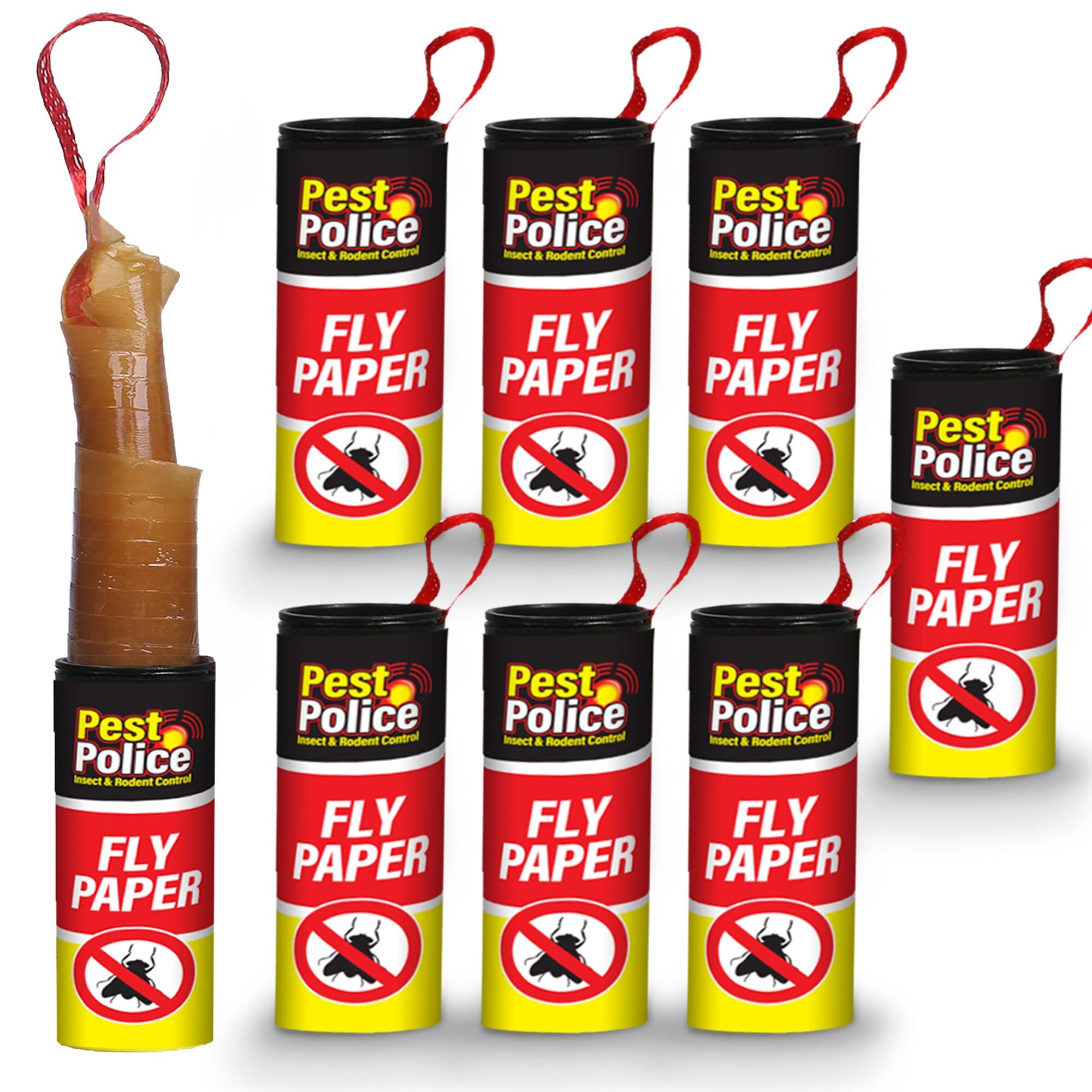 8 pack fly paper sticky traps hanging fly strips with strong   indoor outdoor fly catcher tape for kitchen balcony garage garden fly paper rolls for   insects   control