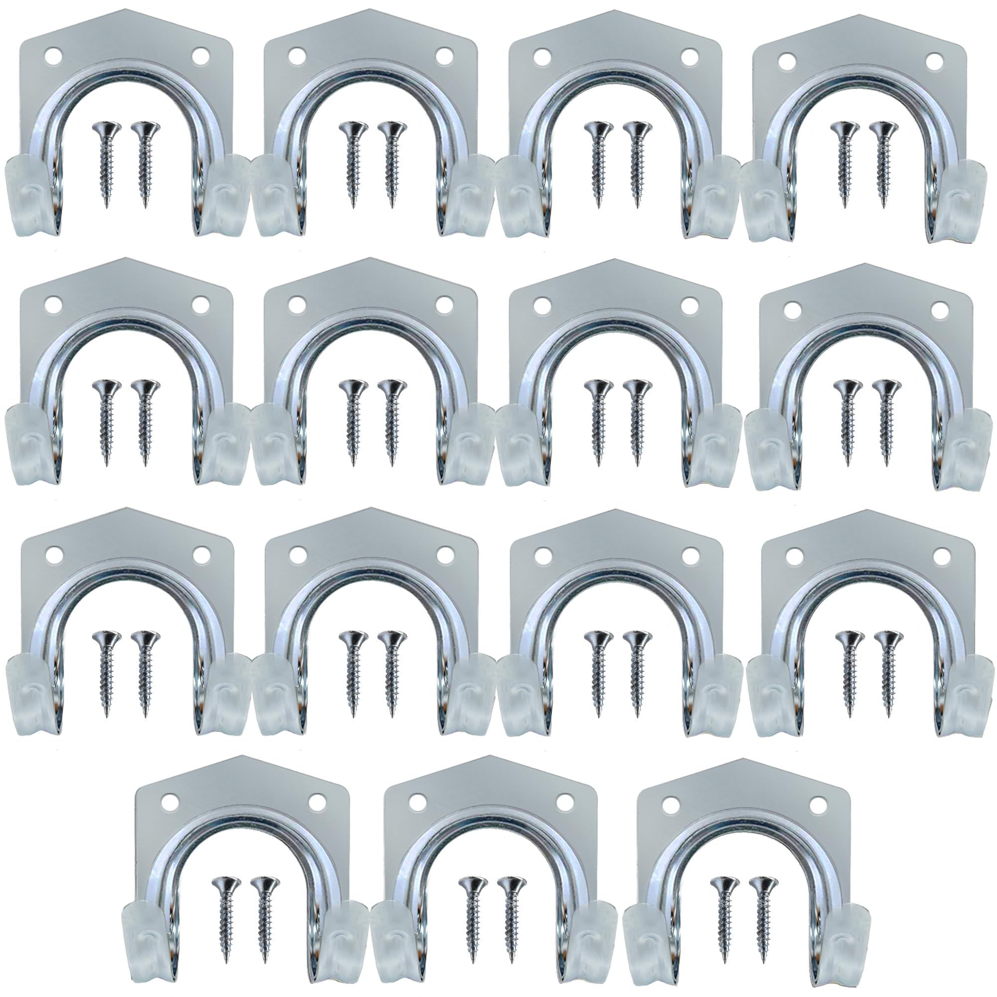 TEMU 15 Pack Garage Storage Hooks With Screws | Heavy Duty Metal Tool Hooks For Shed Organisation | Rust-resistant Wall Hooks For Tools, Bikes,