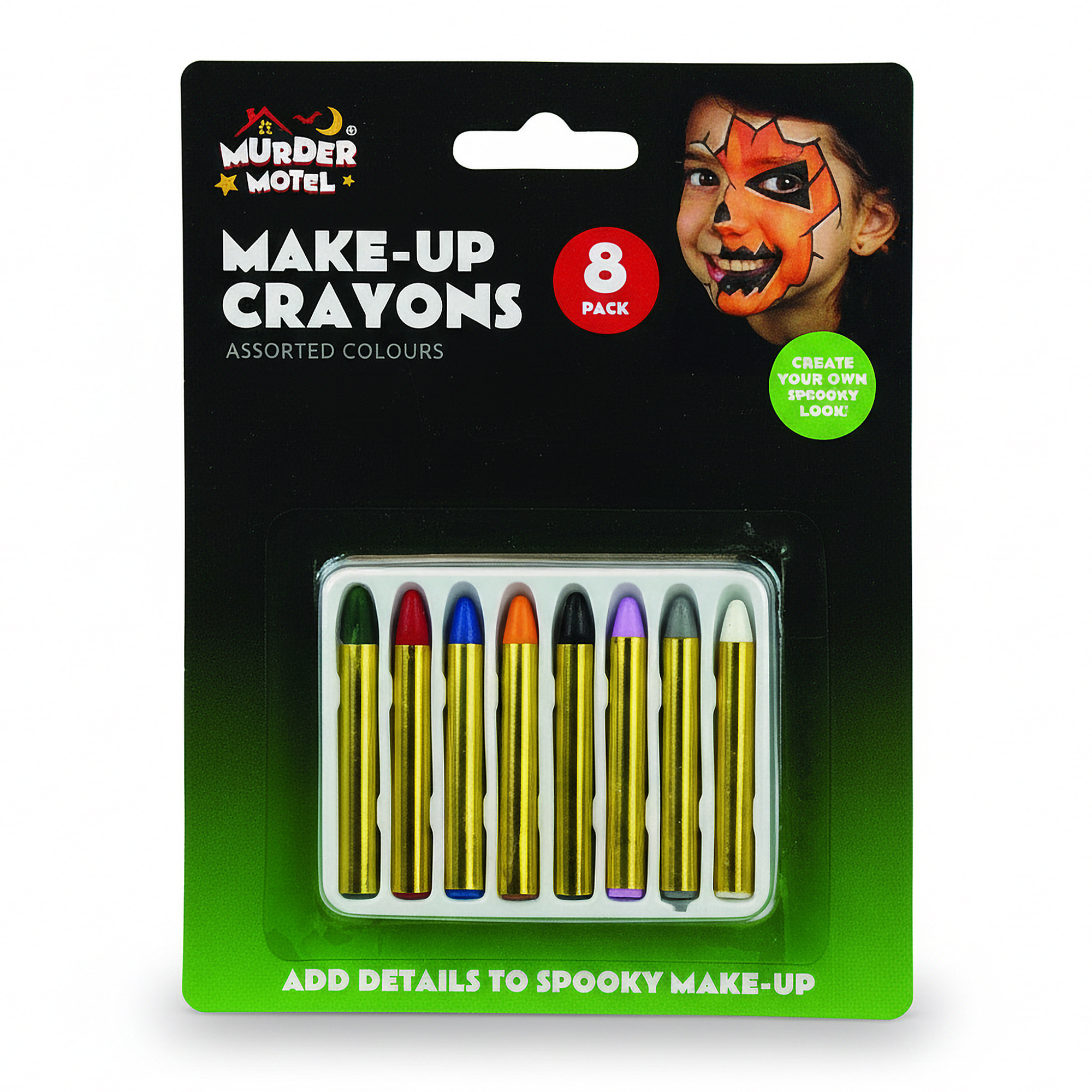 TEMU 8 Pack Halloween Make-up Crayons | Assorted Colour Face Paint Crayons | Spooky Costume Make- For Kids & Adults | Halloween Make-up Kit | Create