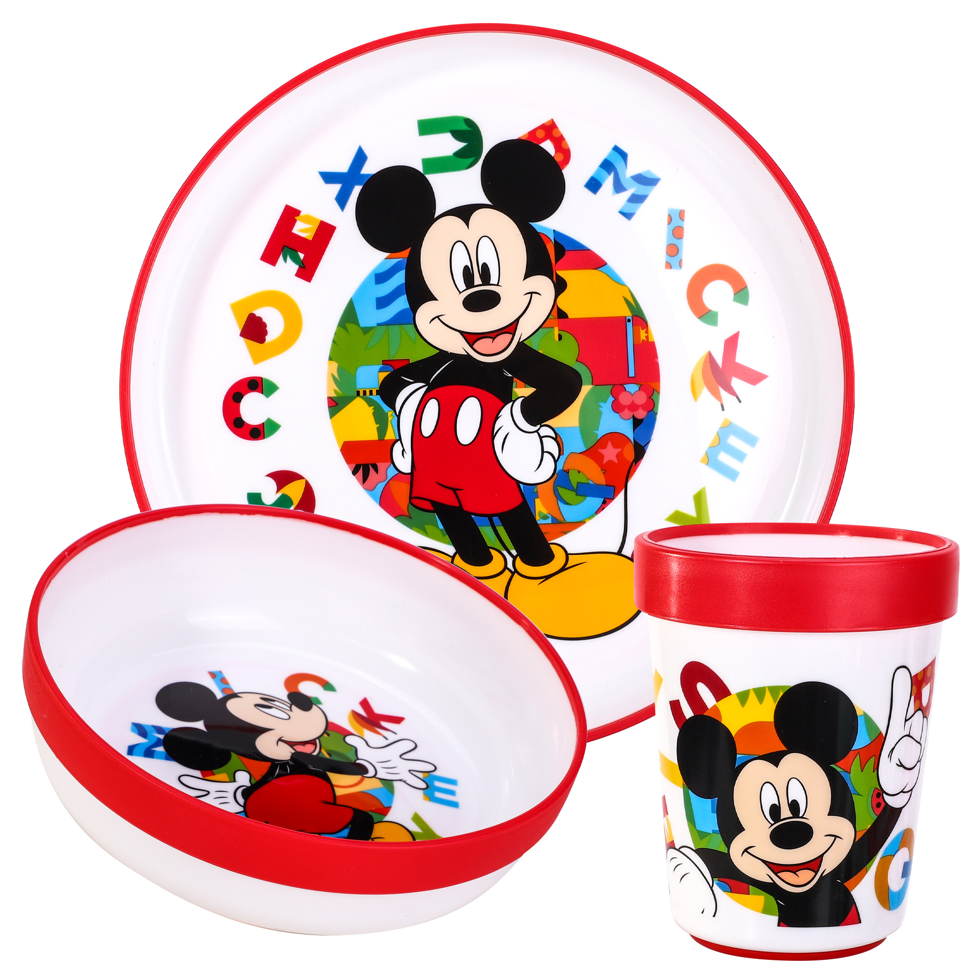 TEMU Mouse 3pcs Premium Kids Dinner Tableware Set Plate, Bowl & Tumbler, Bpa Free