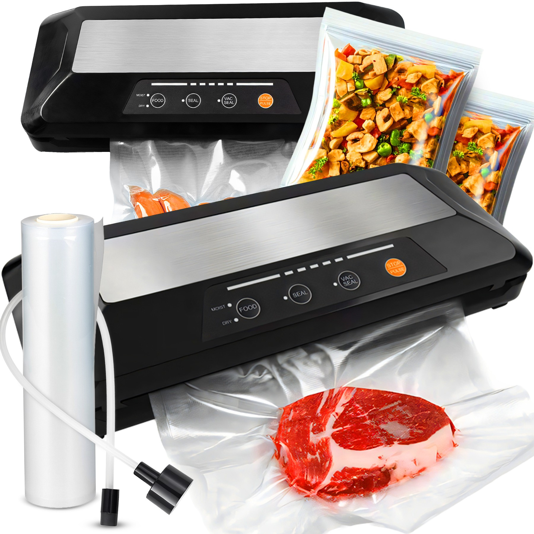 TEMU Automatischer Vakuumierer für Lebensmittel 110W 60Kpa mit Edelstahl, für Vakuumverpackung mit einer maximalen Verschlussbreite von 30 cm und