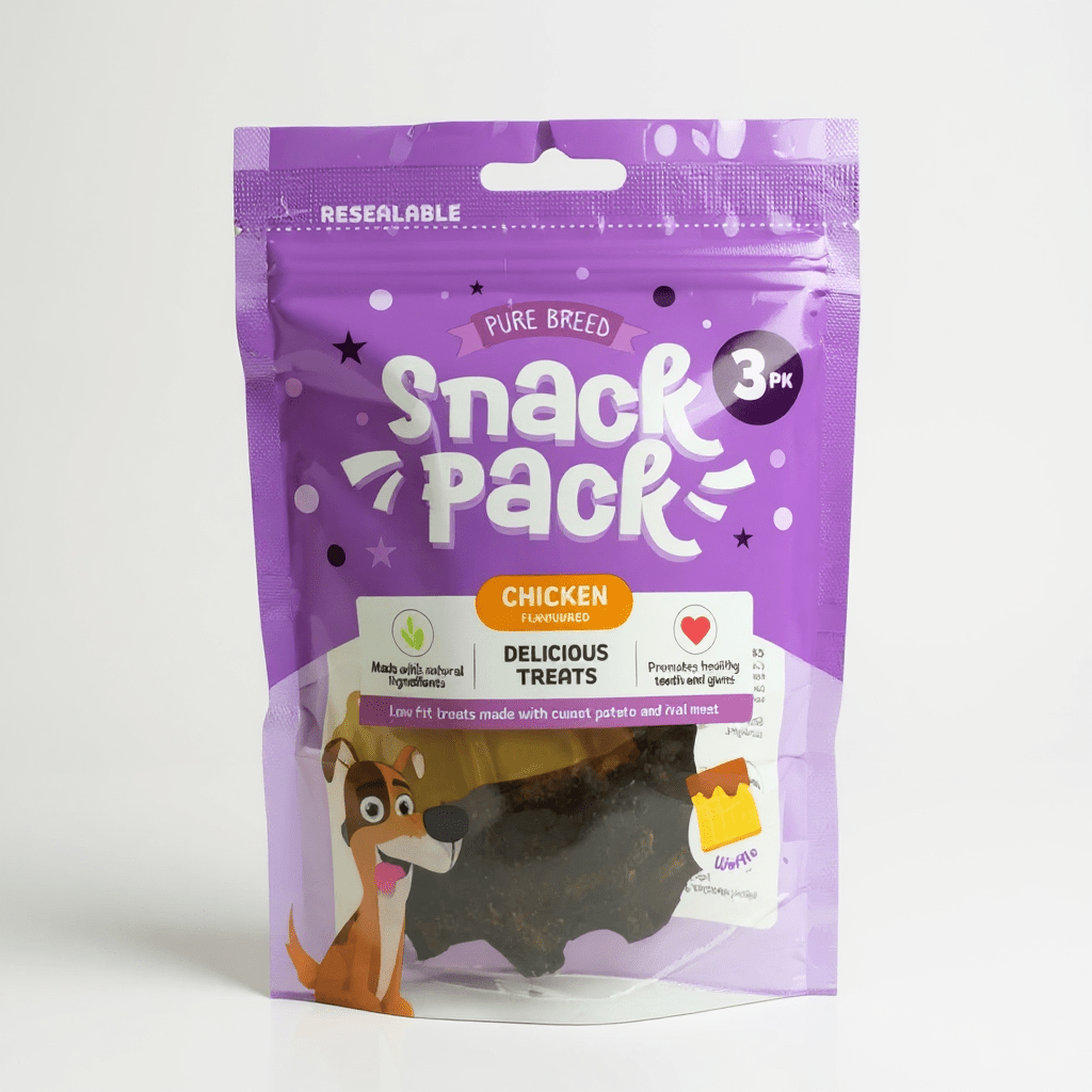 TEMU Dog Treats 3-pack | Chicken Flavor Waffle-shaped Snacks | Dog Food -fat Training Treats For Dogs