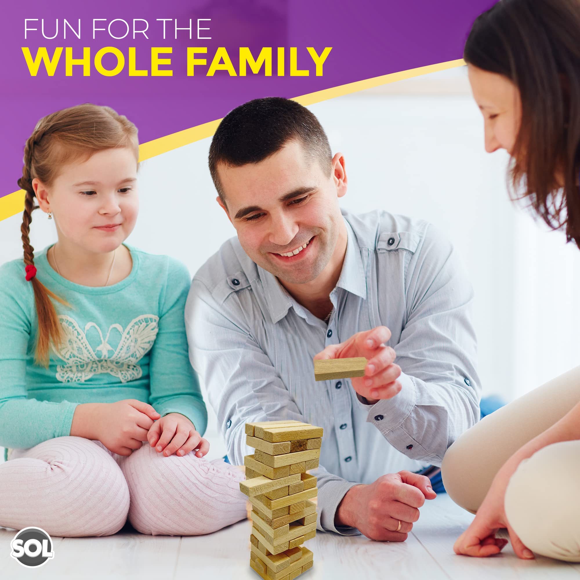 Mini Tumble Tower Game, Wooden Stacking Tumbling Blocks