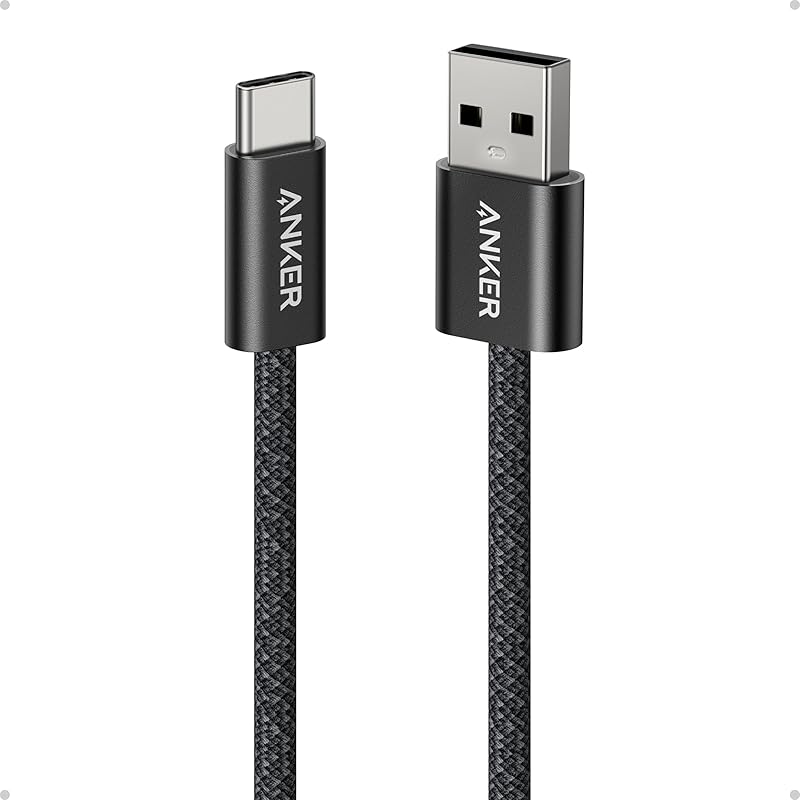 TEMU Anker Zolo Usb-a To Usb-c Charger Cable, 1.8 M Durable Braided Type-c Fast Charging Cable With Slim Connector, Seamless Carplay, For Iphone