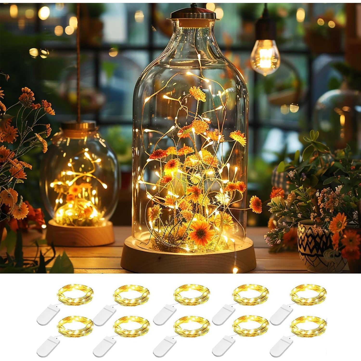 TEMU Mini String Lights With Battery, 2m 20 Led Wire String Lights With Battery Operation, Micro String Lights Indoor, Small Waterproof String Lights
