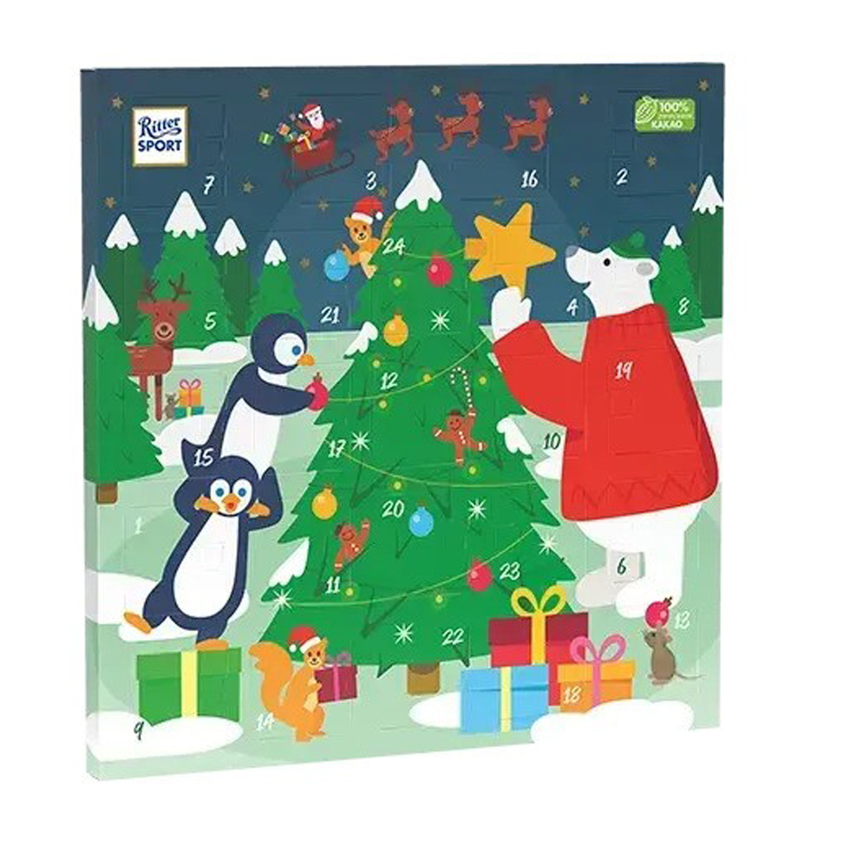 Image of Ritter Sport Square Advent Calendar With 24 Chocolate Bars 347g