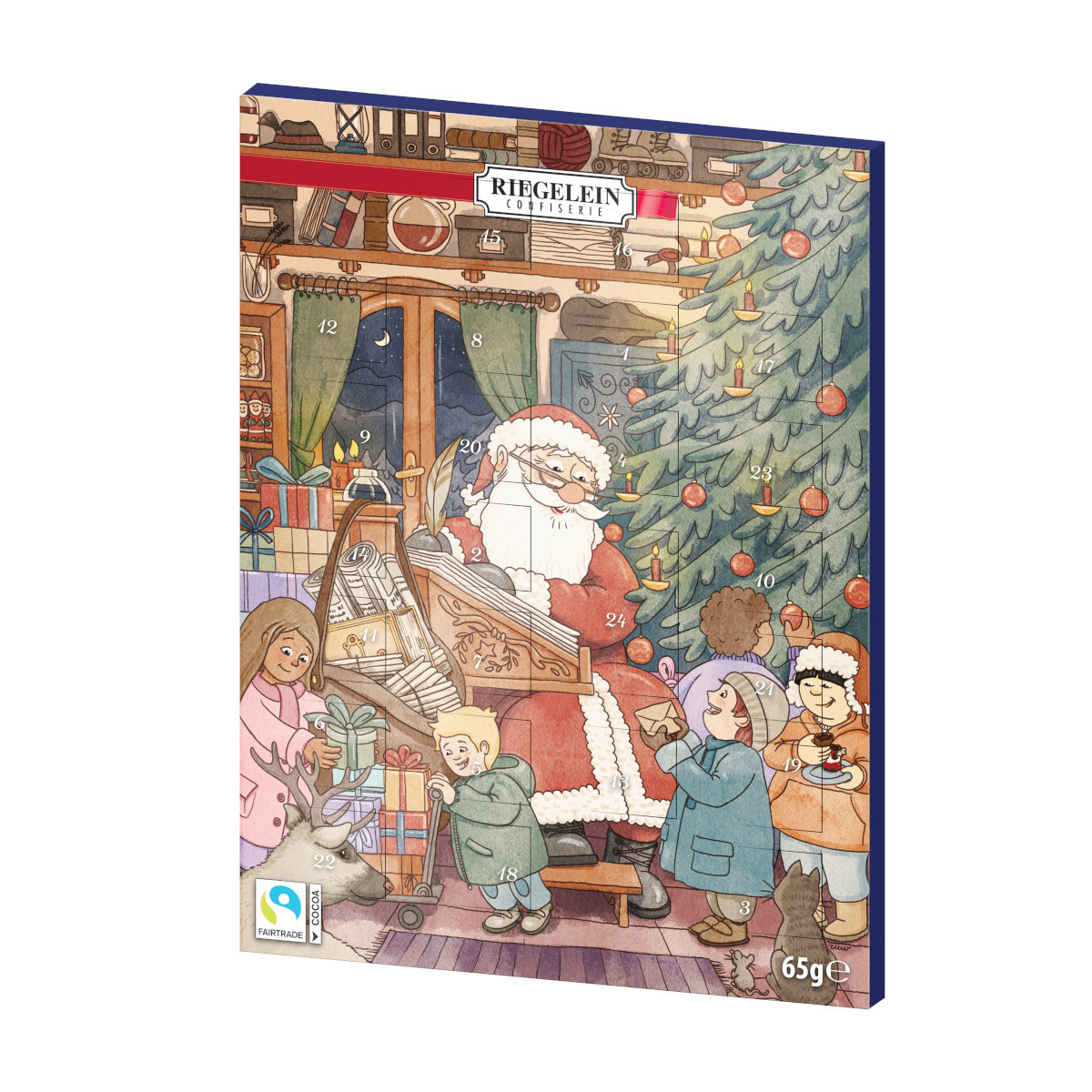 TEMU Riegelein Adventskalender mit Vollmilchschokolade Packung 65g