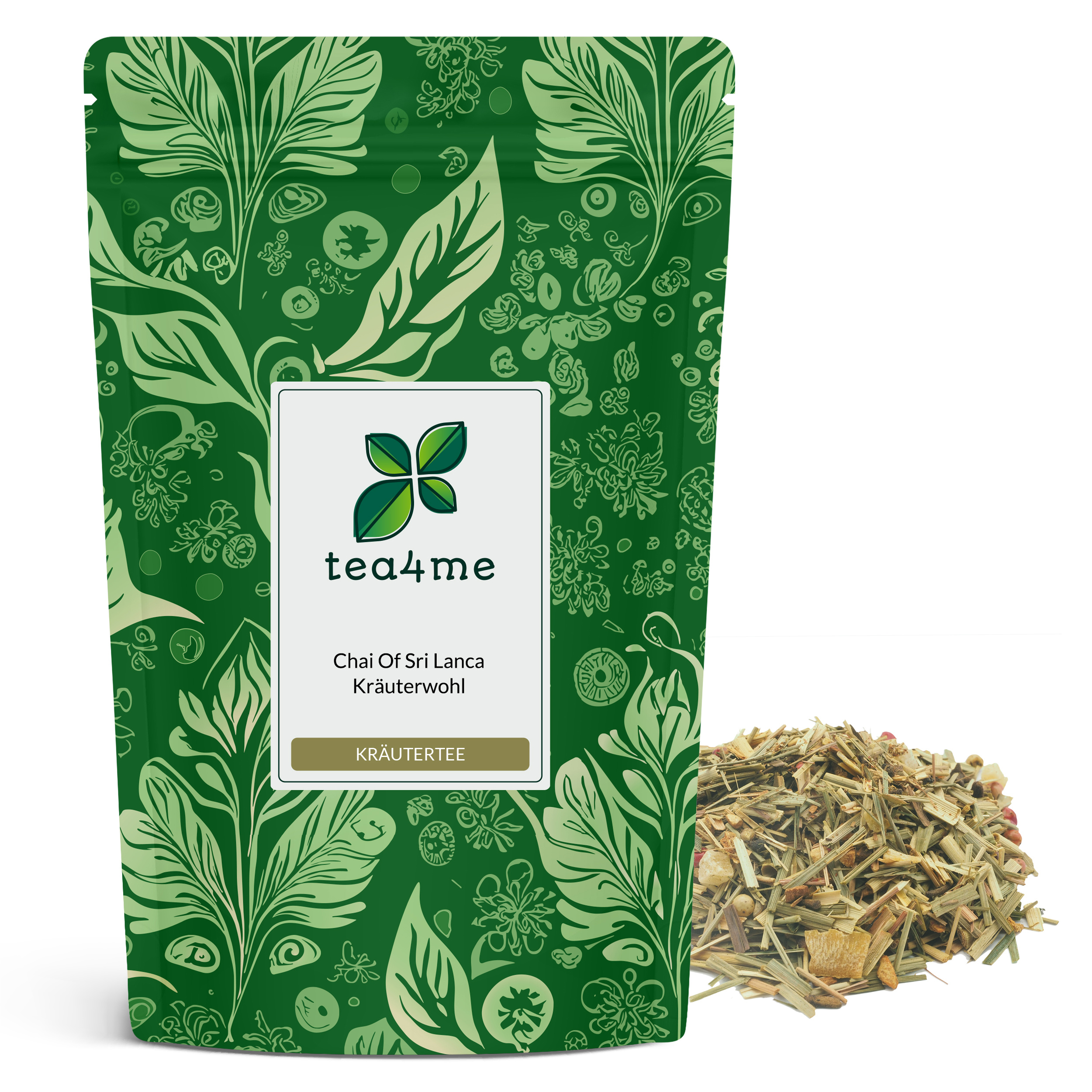 Image of Tea4me Sri Lankan Chai Herbal Wellness Herbal Tea With Ginger-cinnamon-lemon Flavor | 75g Tea | Spicy-zesty Chai With Lemon-cinnamon Note