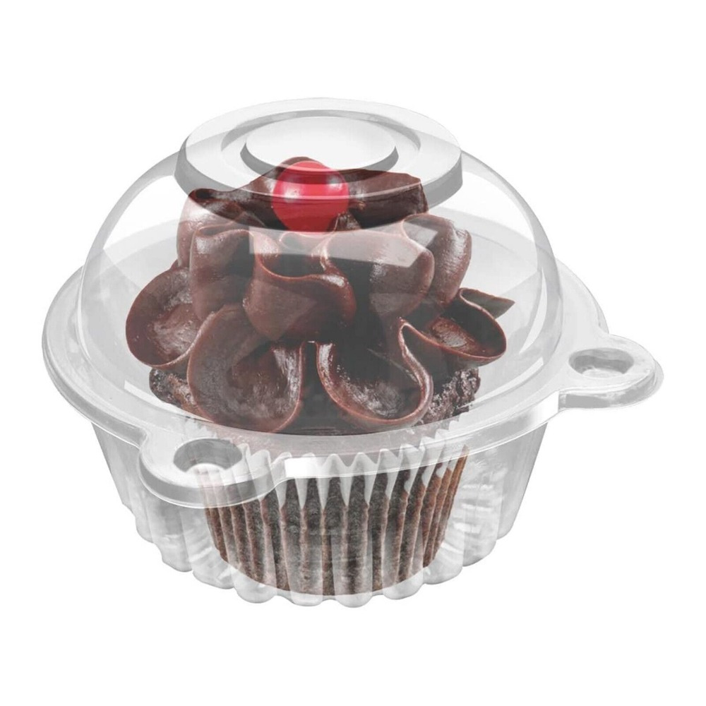 TEMU 100 Pack Cupcake Containers Individual 5.5 Inch Cupcake Boxes Single For Home Baking Clear Plastic Cupcake Holder With Lids For Party Wedding