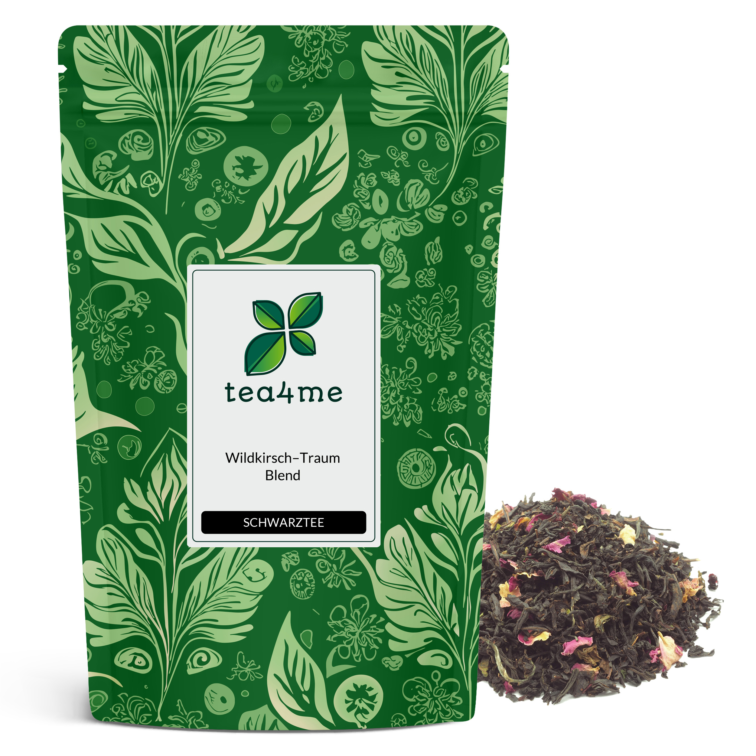 Tea4me Wild Cherry Dream Black Tea With Cherry Flavor | 100g Tea | Pleasantly Cherry-scented, Deep Golden Cup