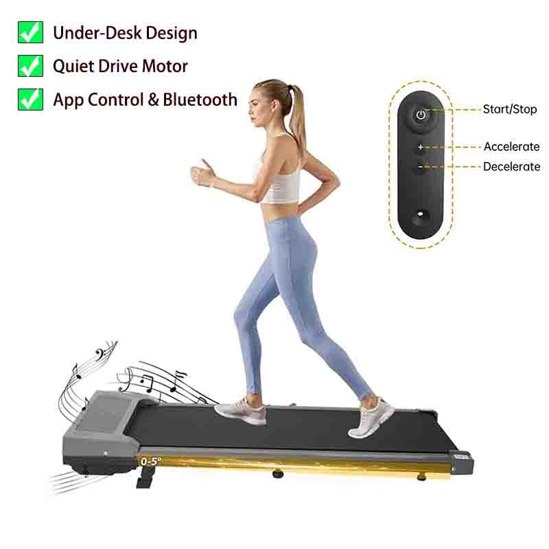 Treadmill with Incline App Remote Control Bluetooth Speaker Walking Running Pad Under Desk Machine