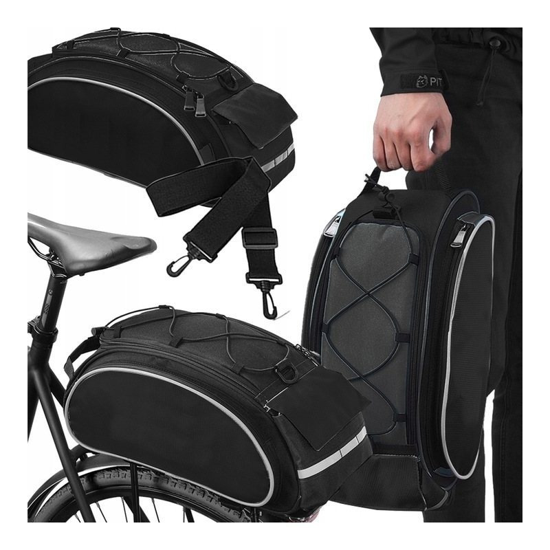 Bike Rack Pannier Bag | Adjustable Shoulder Strap | Perfect For Commuting And Travel | | Stylish Bicycle Bag | Black High-capacity Rear Bike Storage Bag | Mountain Bike Bag