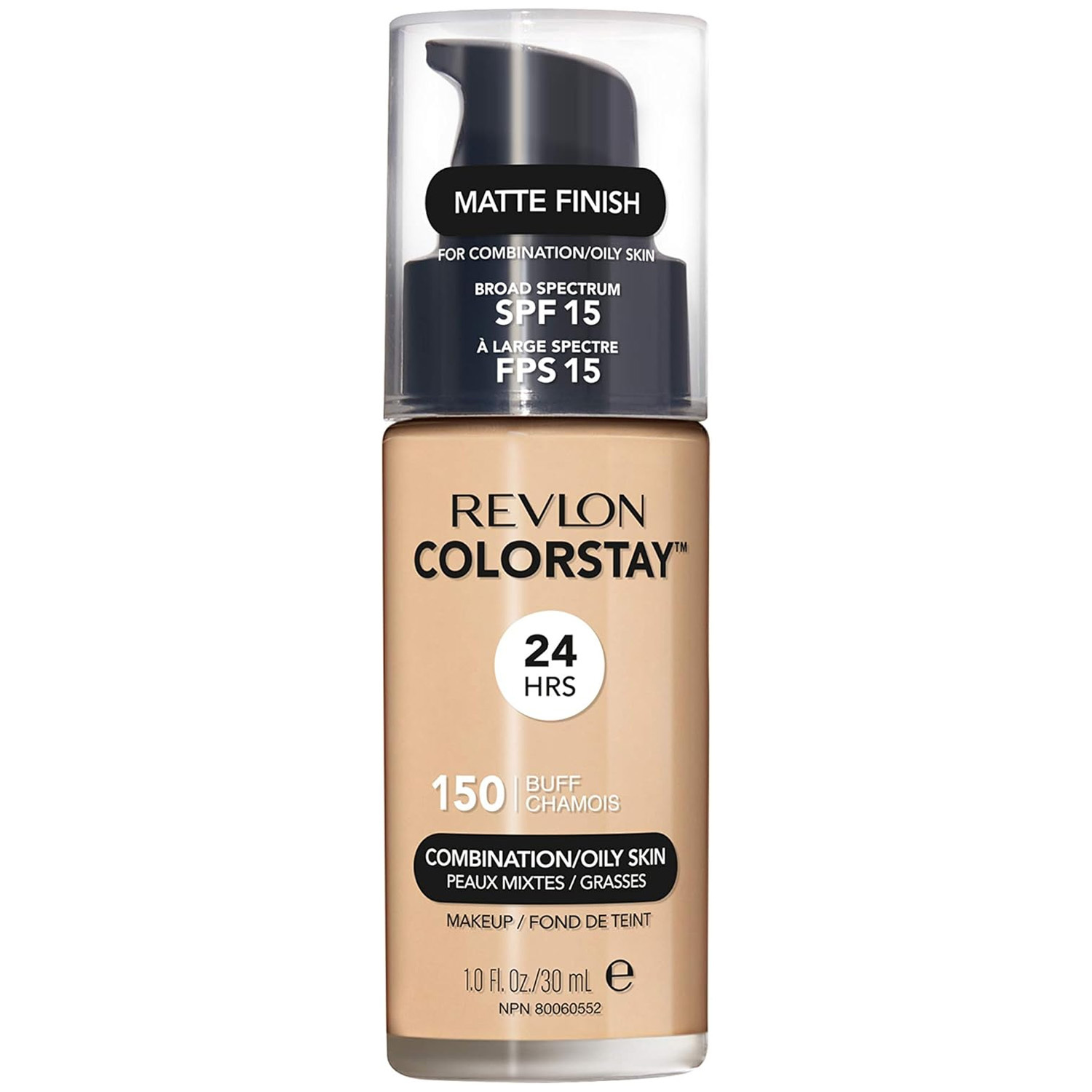 TEMU Revlon Liquid Foundation For Combination/oily Skin, , Medium To Full Coverage, Spf 15, Longwear Oil-free Formula, Buff (150), 30 Ml