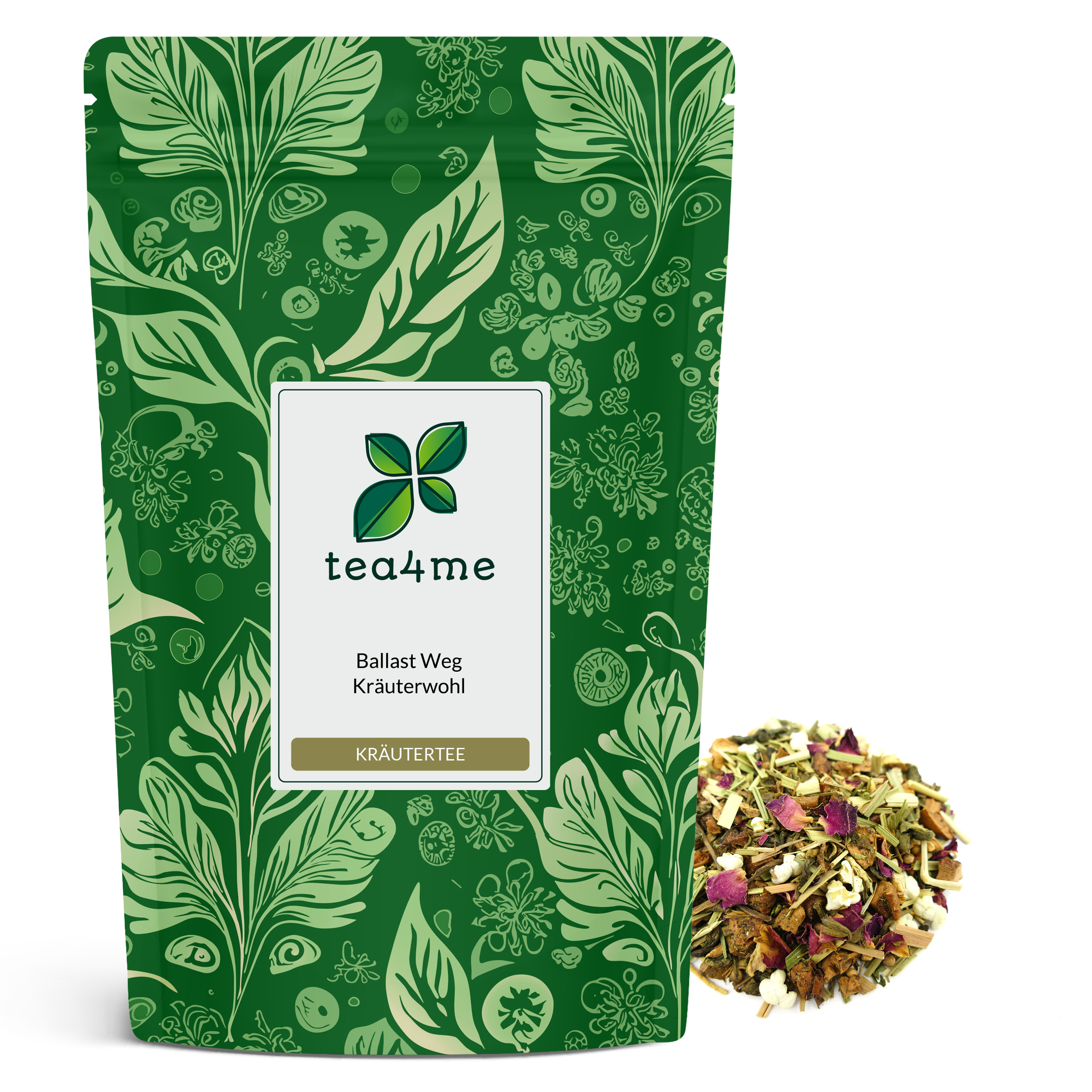 Image of Tea4me Ballast-weg Herbal Wellness Herbal Tea With Ginger-lemon Flavor | 100g Tea | Ginger-lemon Fruity, Multi-herbal Cup