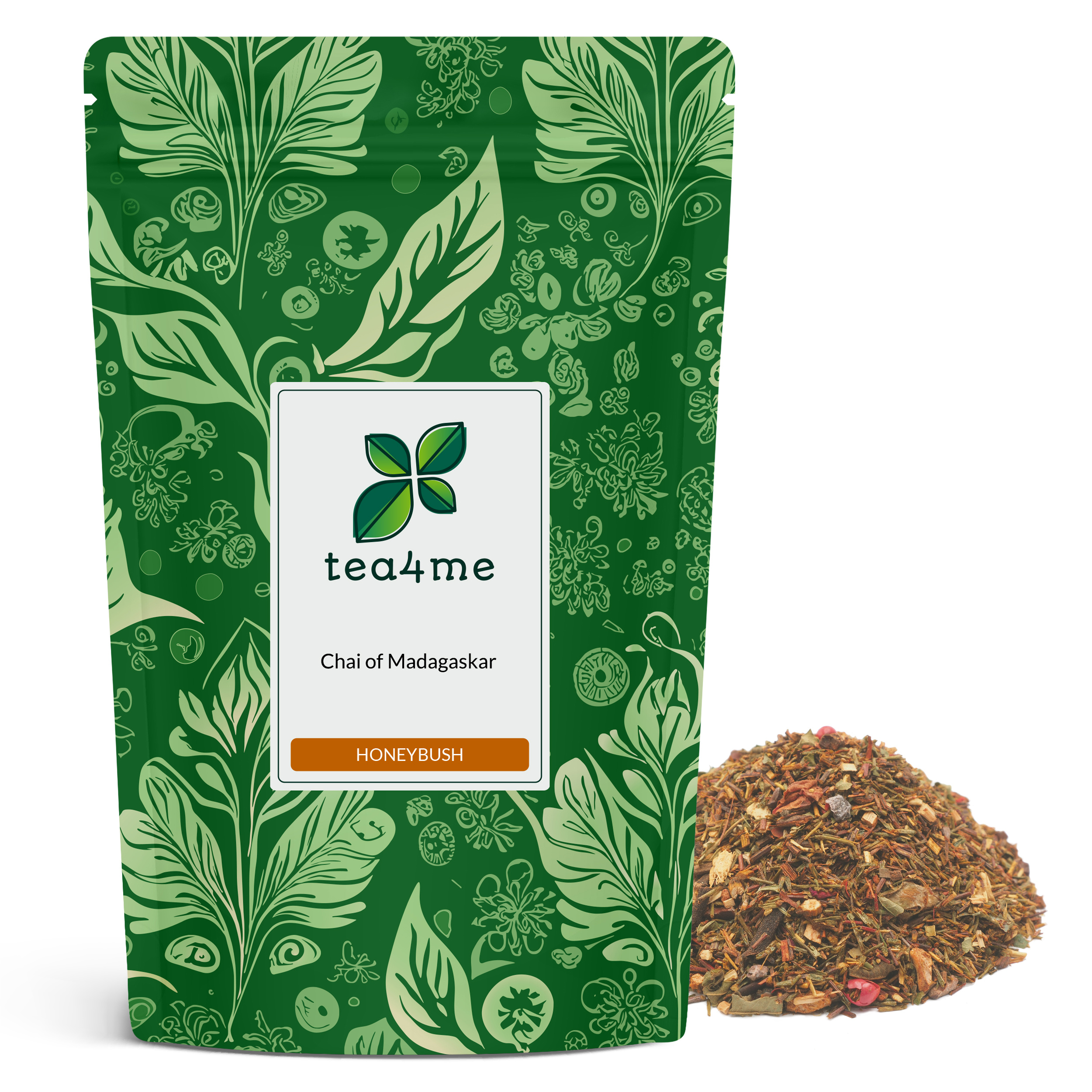 Image of Tea4me Madagascar Chai Green Honeybush Tea From South Africa With Vanilla-orange Flavor | 100g Tea | Chai-spicy, Orange-vanilla Scented, Mild Cup
